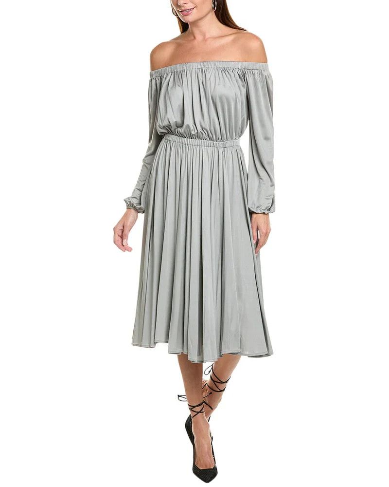 Valentino o1y0226 Midi Dress in Gray Size XS / US 0-2 / IT 36-38 - 1 Thumbnail