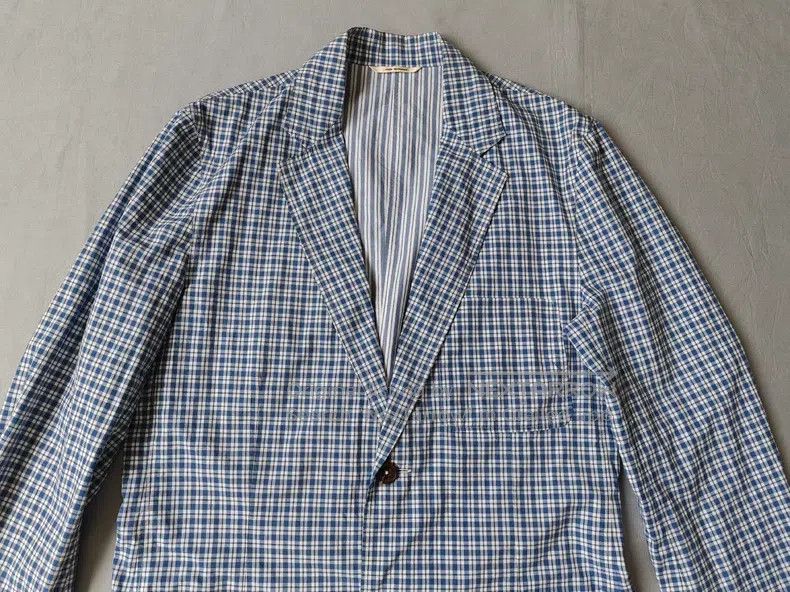 Hermes Hermes Casual Blazer Jacket, 100% Cotton, Blue and White P Size 48R - 6 Thumbnail