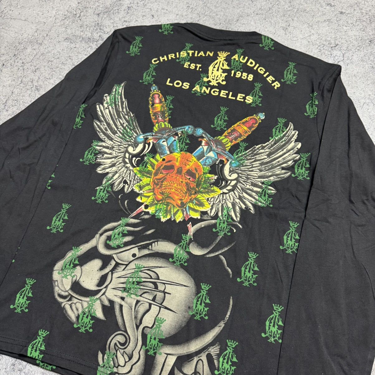 Christian Audigier NEW Christian Audigier Vintage Longsleeve T Shirt Size US XL / EU 56 / 4 - 4 Thumbnail