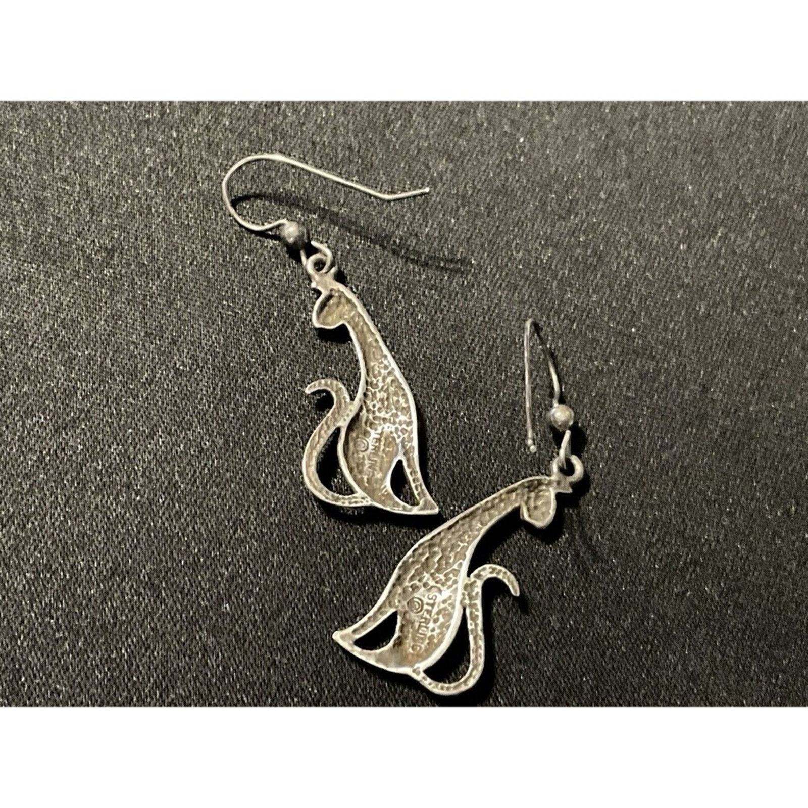Other Sterling Silver Vintage Siamese Cat Fish Hook Earrings Size ONE SIZE - 5 Thumbnail