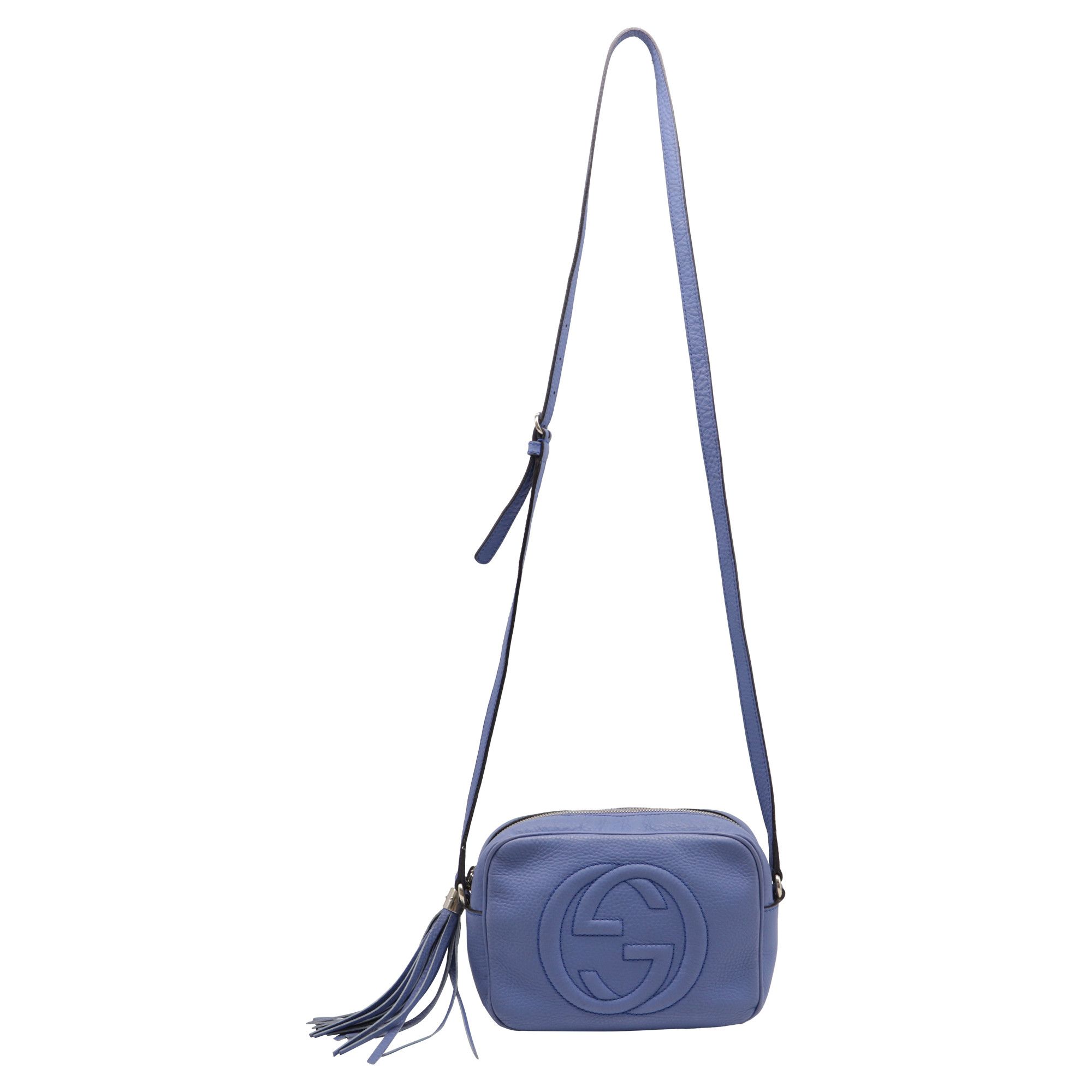 Gucci Gucci Soho Disco Shoulder Bag in Blue Grained Calf Leather Size ONE SIZE - 1 Thumbnail