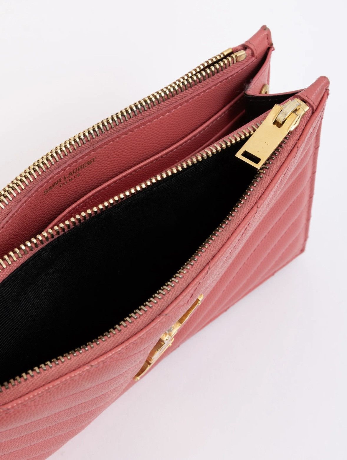 Saint Laurent Paris Authenticity Certificate ✅ YSL Leather Clutch 💗 Size ONE SIZE - 16 Thumbnail