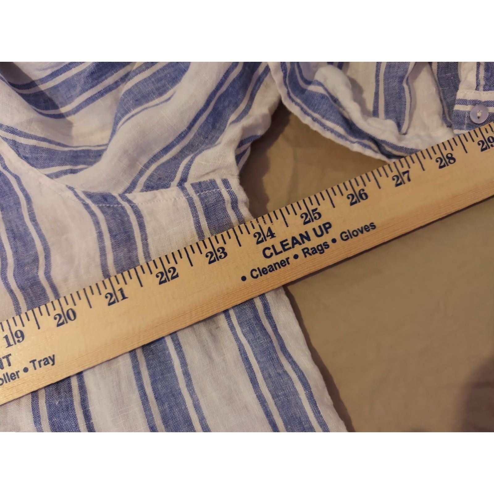 Vintage Womens Tahari Linen Dress Shirt 1X Blue Button Blouse Size XL / US 12-14 / IT 48-50 - 3 Thumbnail
