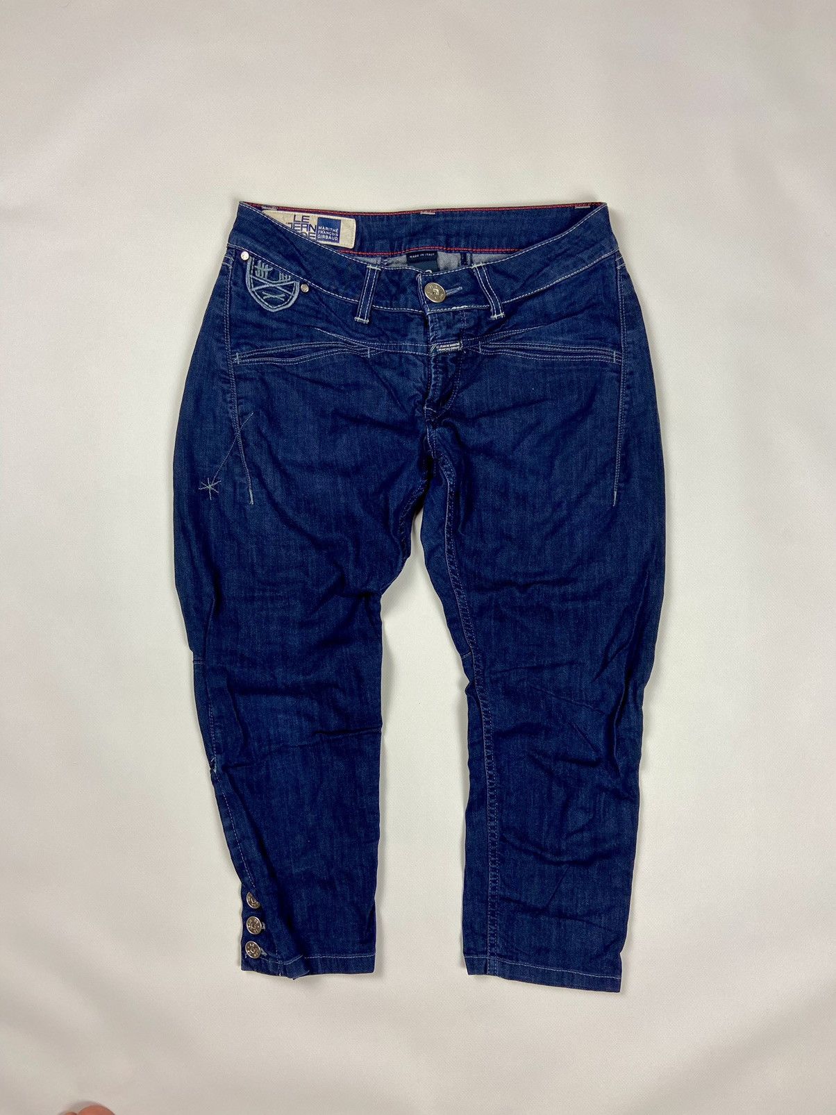 Marithe + Francois Girbaud × Vintage Marithe Francois Girbaud Navy Cropped Women Denim JeansSz 28 Size 30" / US 8 / IT 44 - 1 Thumbnail