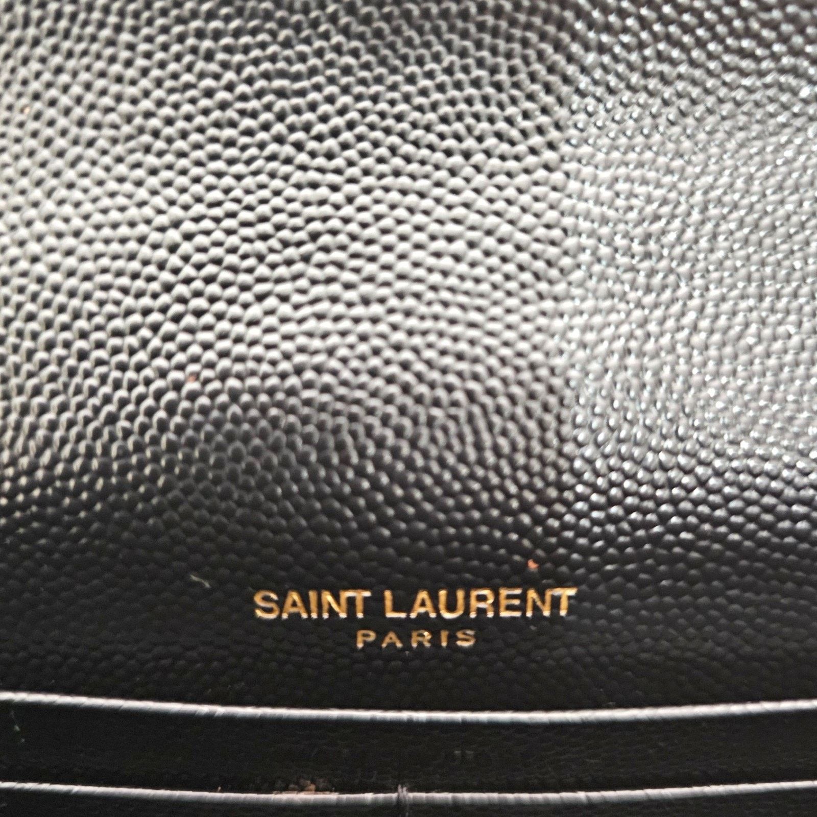 Saint Laurent Paris Cassandre Envelope Chain Wallet Black Grain De Poudre GHW Size ONE SIZE - 10 Thumbnail
