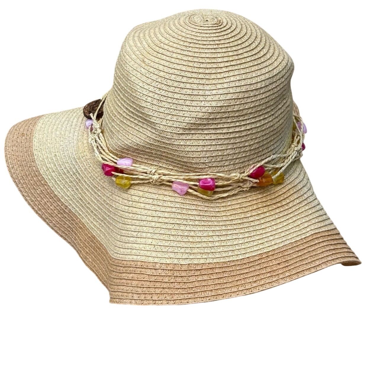 Panama Jack Tan & Pink Stone Panama Jack Sun Hat Size ONE SIZE - 1 Thumbnail