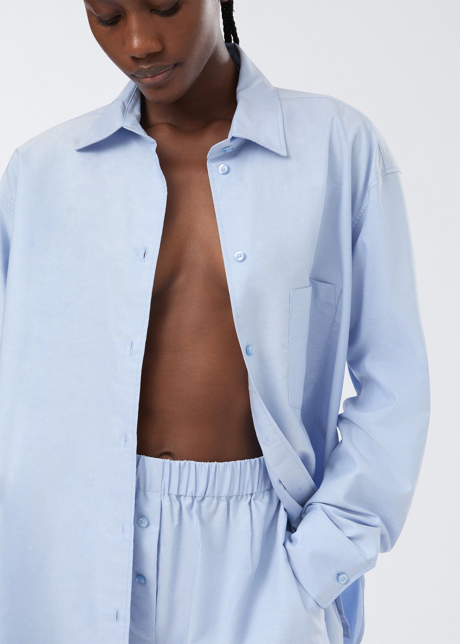 THE ANDAMANE o1s22i1n1024 Georgiana Shirt And Short Set in Light Blue Size 27" / US 4 / IT 40 - 2 Thumbnail