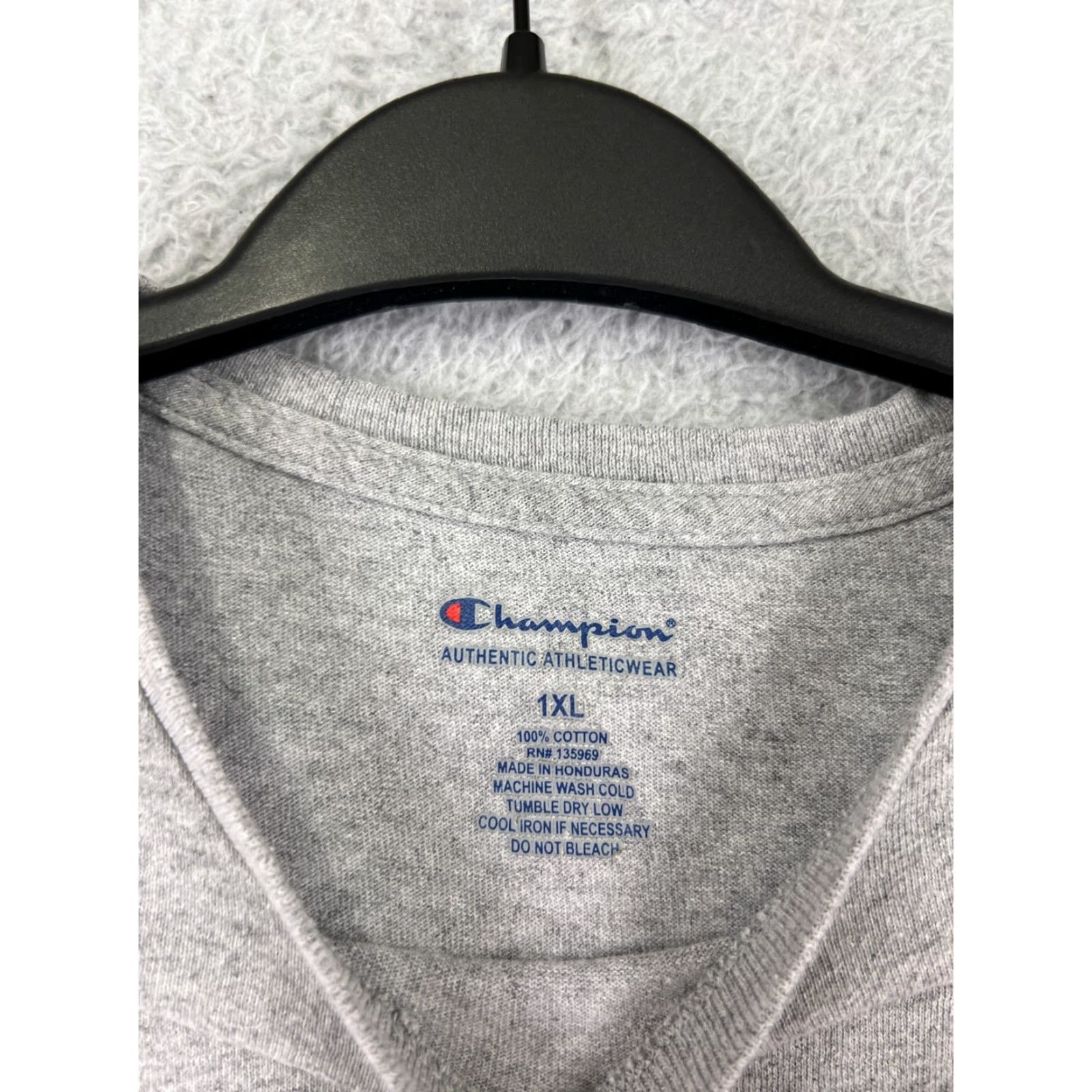 Champion Champion Shirt Mens XL Gray Cotton Logo Short Sleeve Crew Neck Athletic Size US XL / EU 56 / 4 - 4 Thumbnail