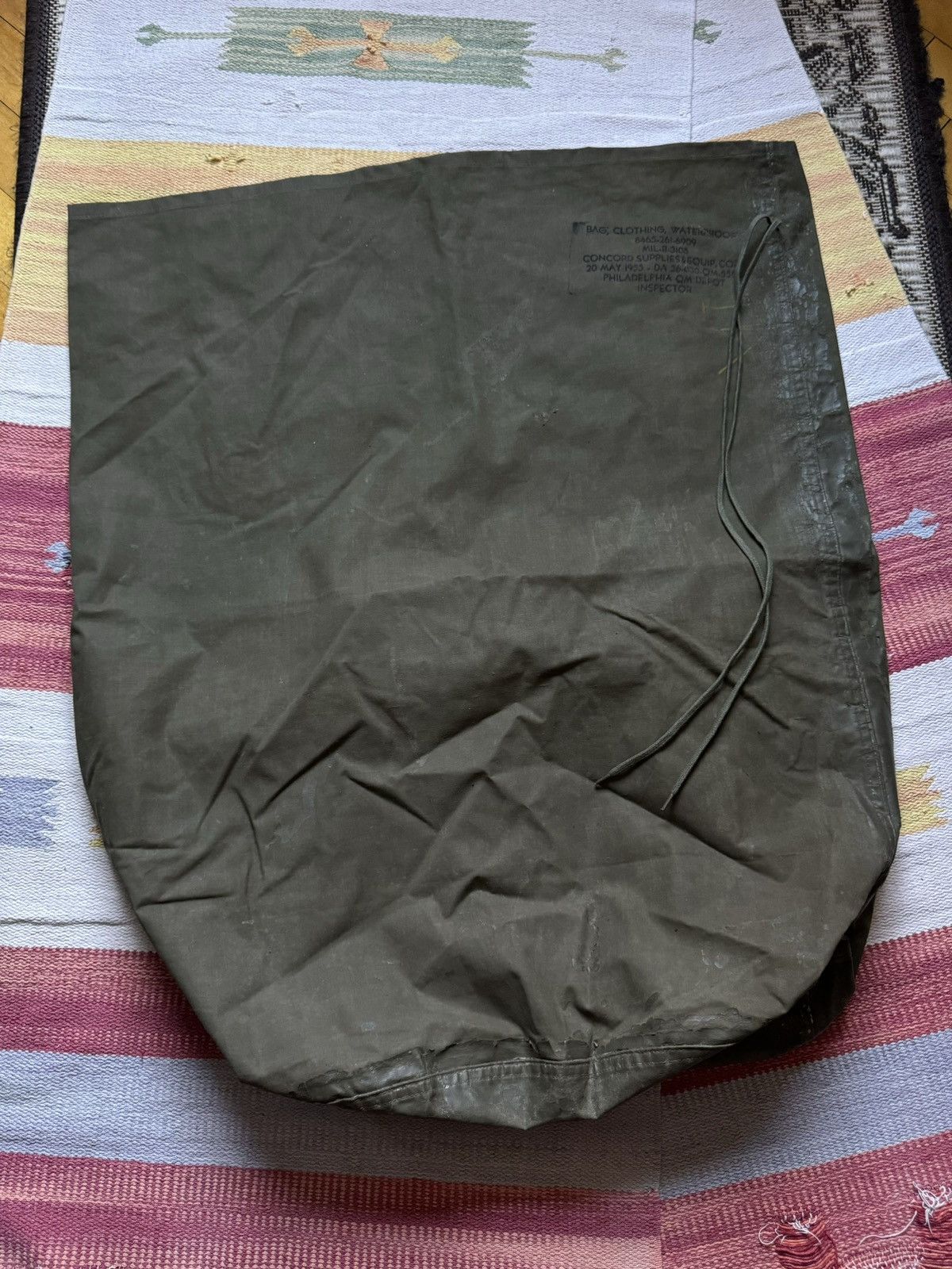 Vintage Vintage 50’s 1955 US Army Waterproof Gore-Tex Clothing Bag Size ONE SIZE - 1 Thumbnail