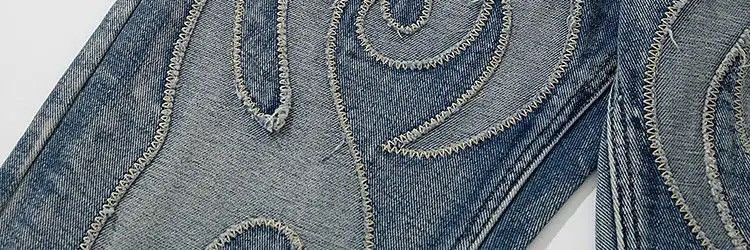 Japanese Brand × Jean Blue Patchwork Skulls Embroidery Casual Denim Pants Size US 32 / EU 48 - 5 Thumbnail