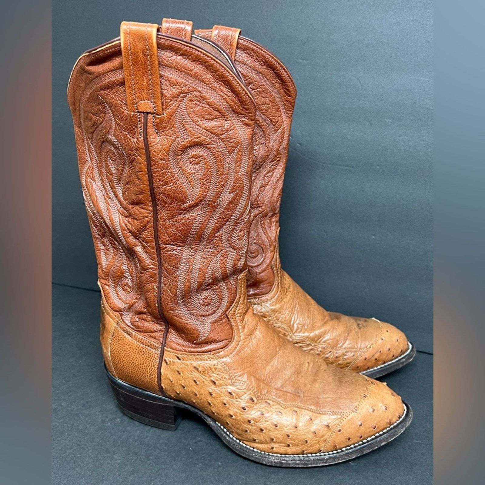 Tony Lama Tony Lama Peanut Brittle 4-Piece Ostrich Mens Boots SZ 9 EE Size US 9 / EU 42 - 2 Thumbnail