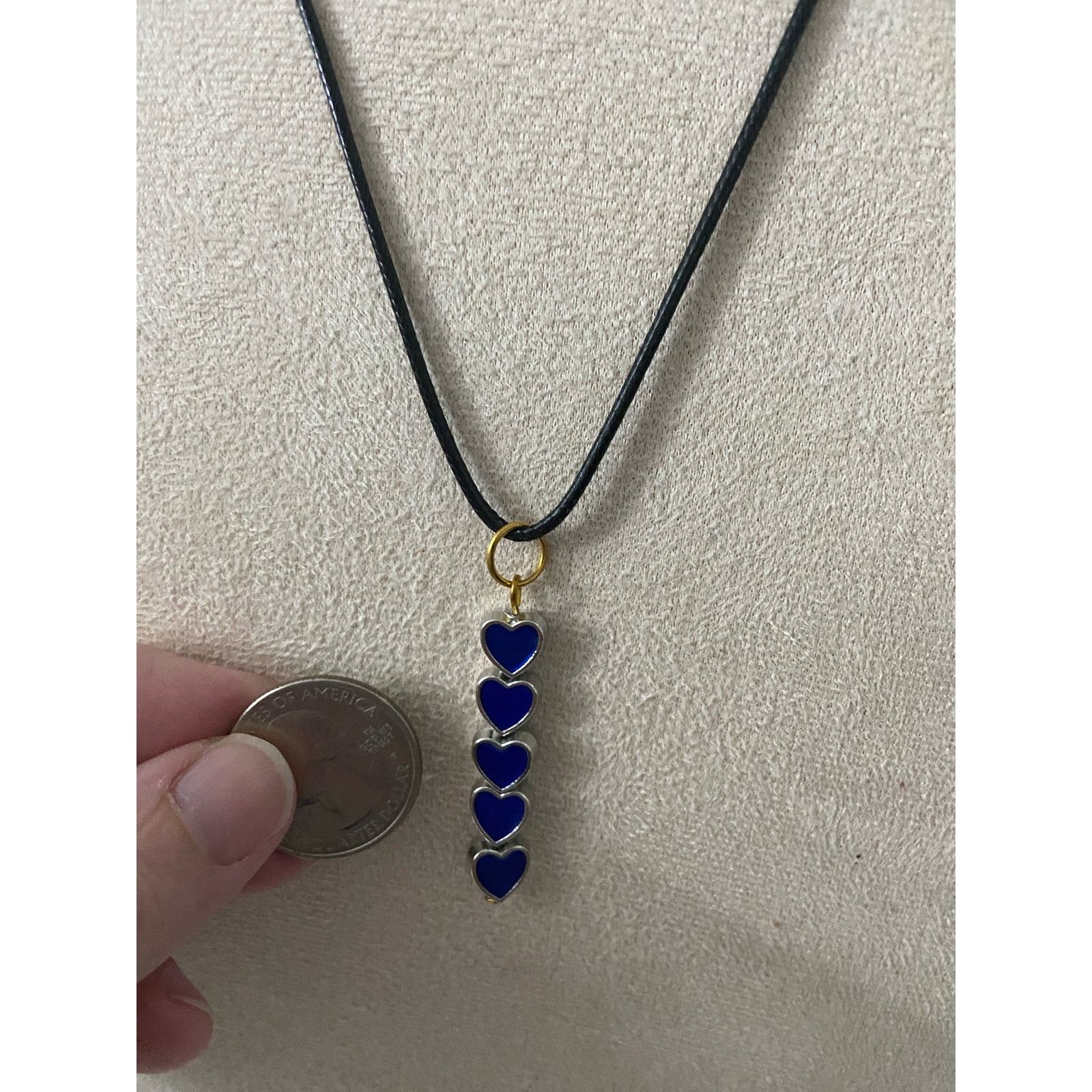Handmade Handmade blue heart pendant necklace Size ONE SIZE - 4 Thumbnail