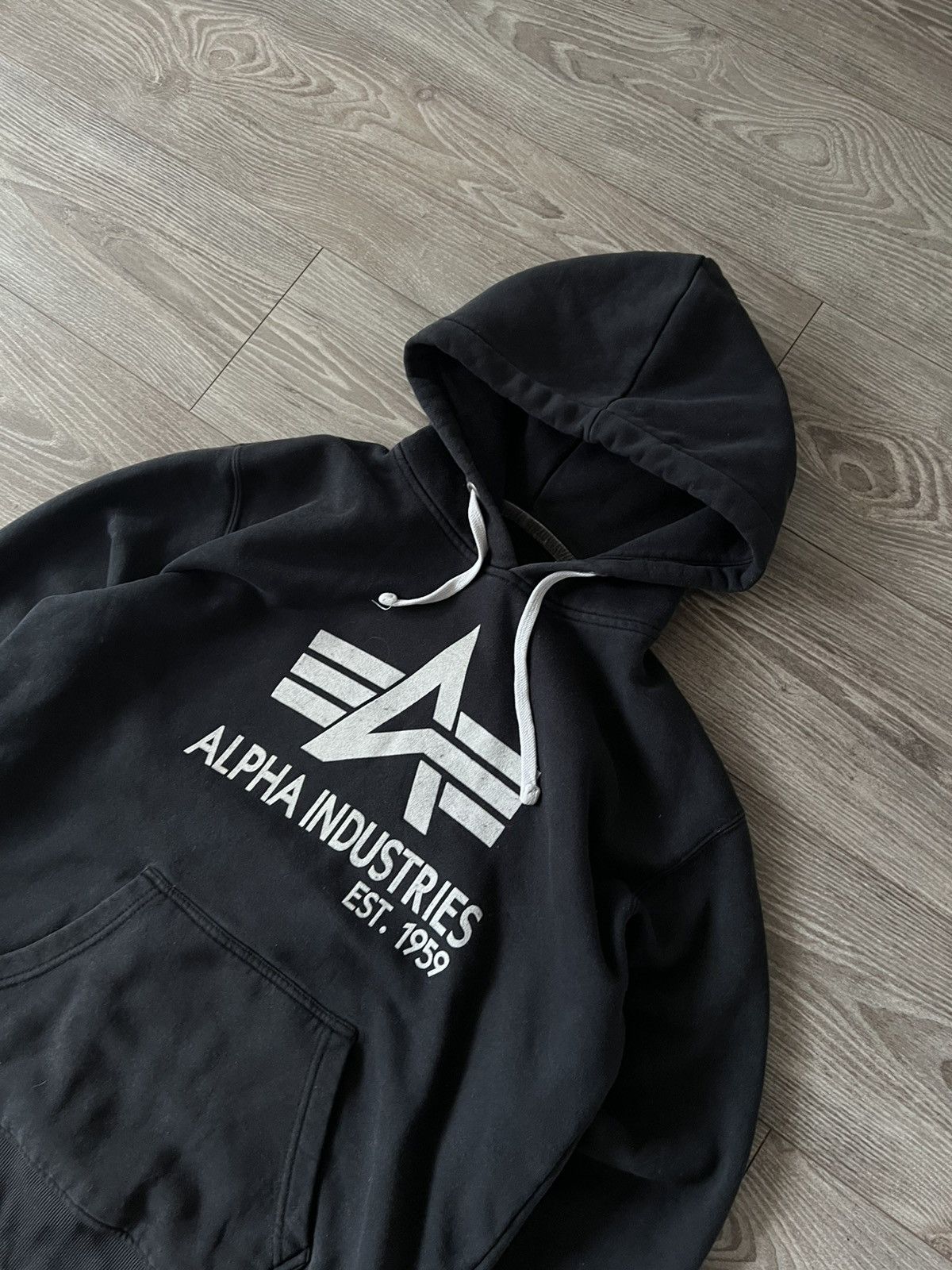Alpha Industries × Vintage ‼️Vintage Rare Alpha Industries Bug Logo Aviator Hoodie‼️ Size US L / EU 52-54 / 3 - 6 Thumbnail