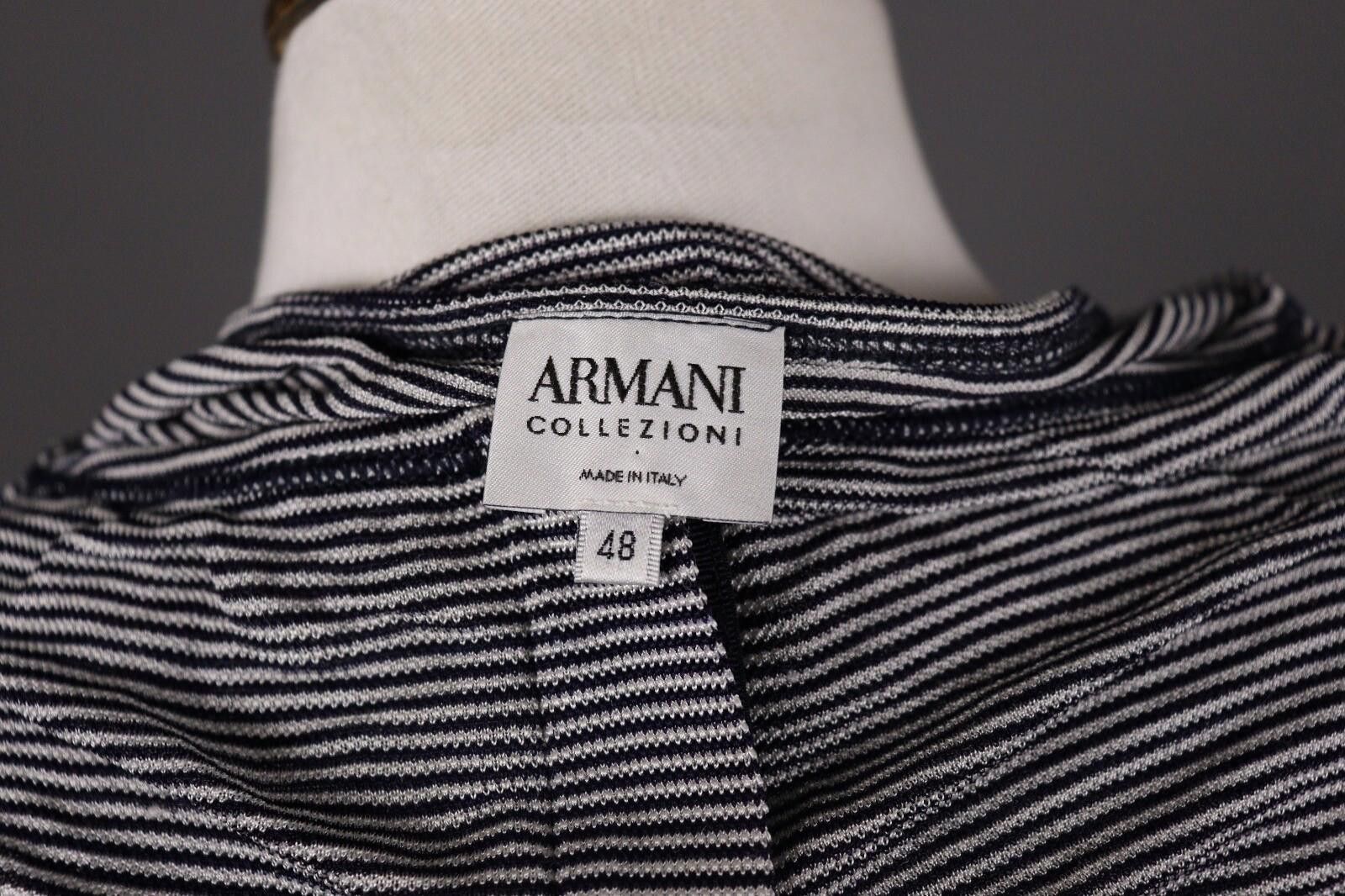 Armani Collezioni ARMANI COLLEZIONI Gray Stripe Top Shirt Blouse Size 48 Size M / US 6-8 / IT 42-44 - 9 Thumbnail