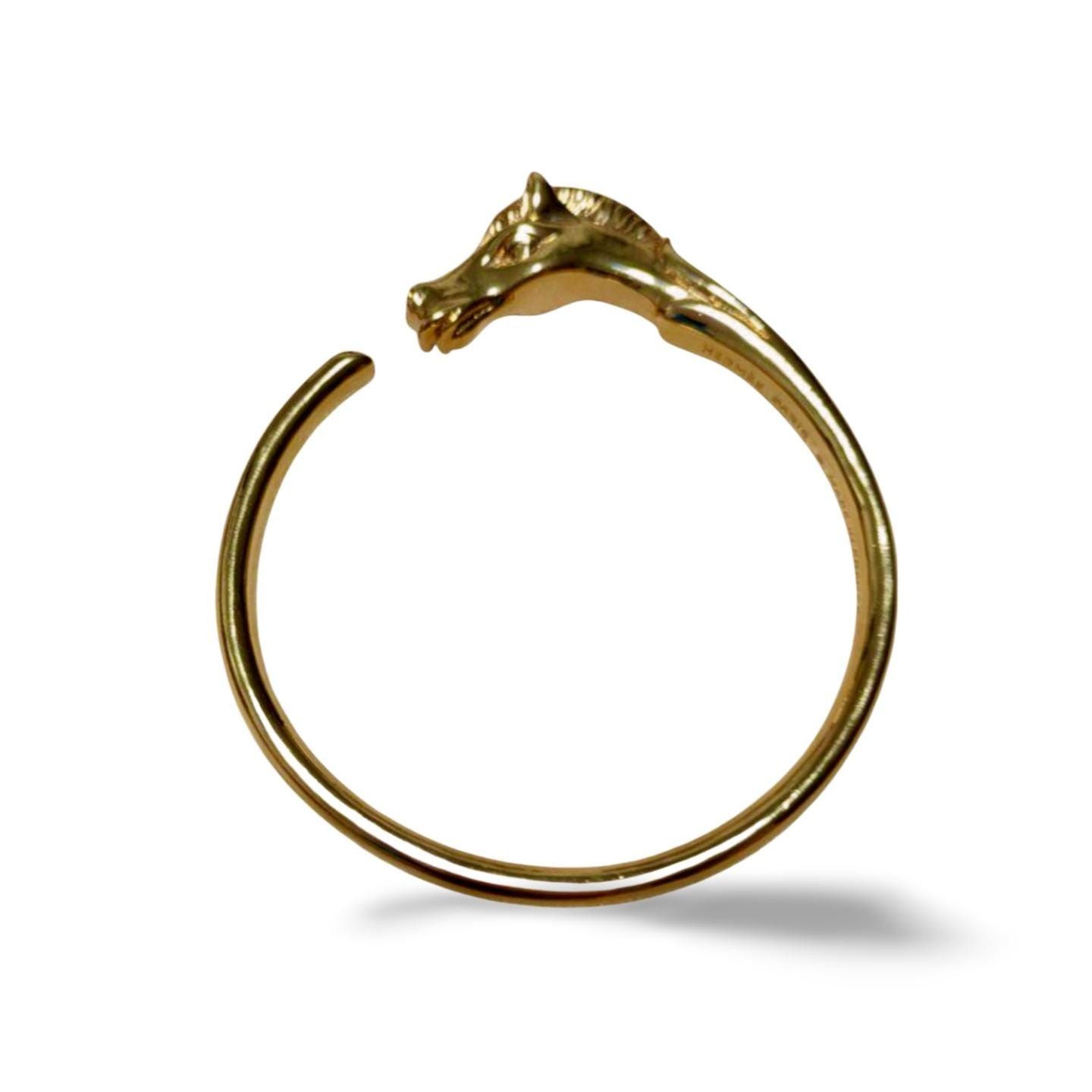 Hermes Vintage Hermes golden horse head design bangle, bracelet. Size ONE SIZE - 7 Thumbnail