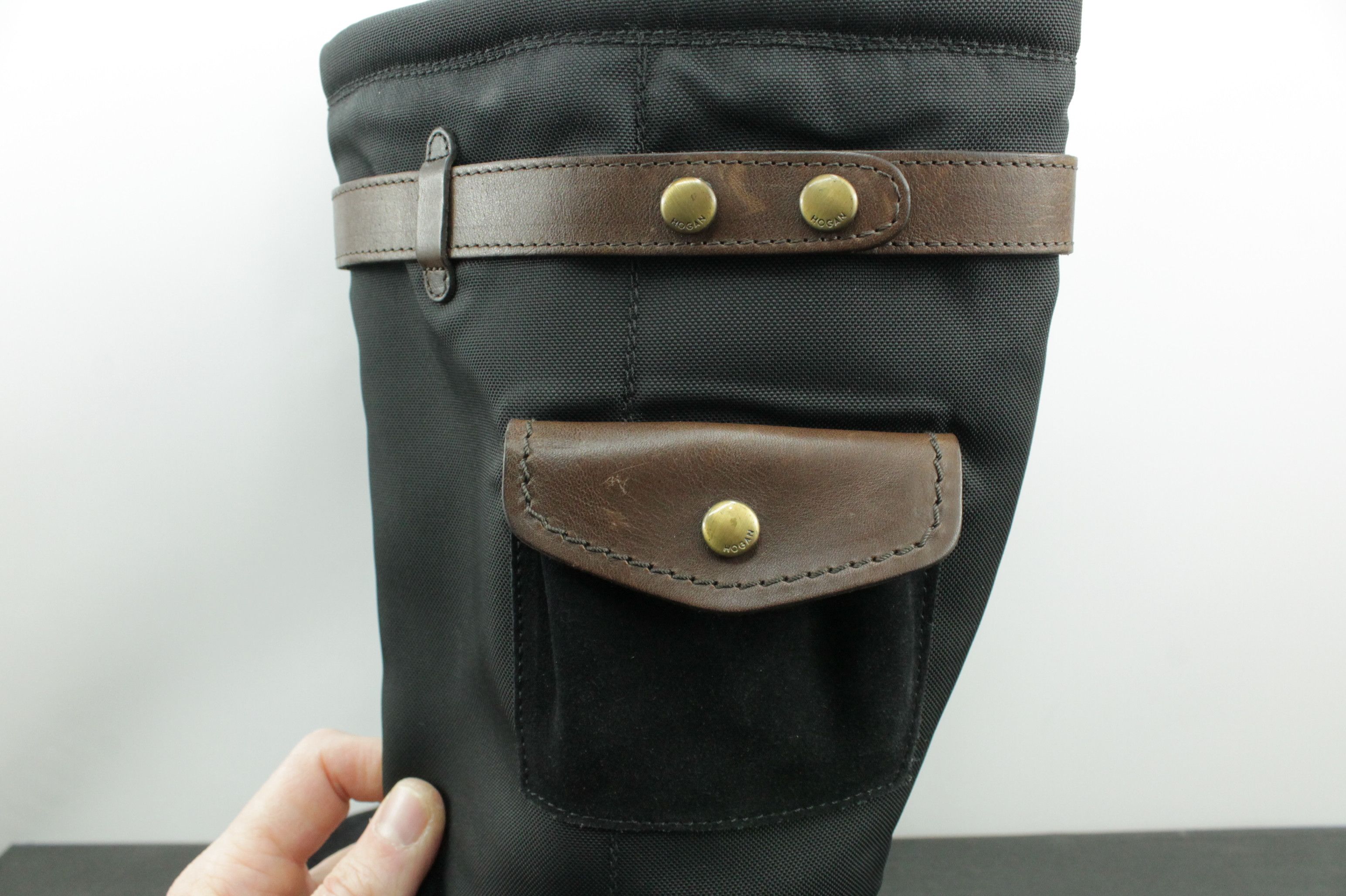 Hogan Hogan Black Suede Nylon High Winter Boots With Pocket Size US 8.5 / IT 38.5 - 4 Thumbnail