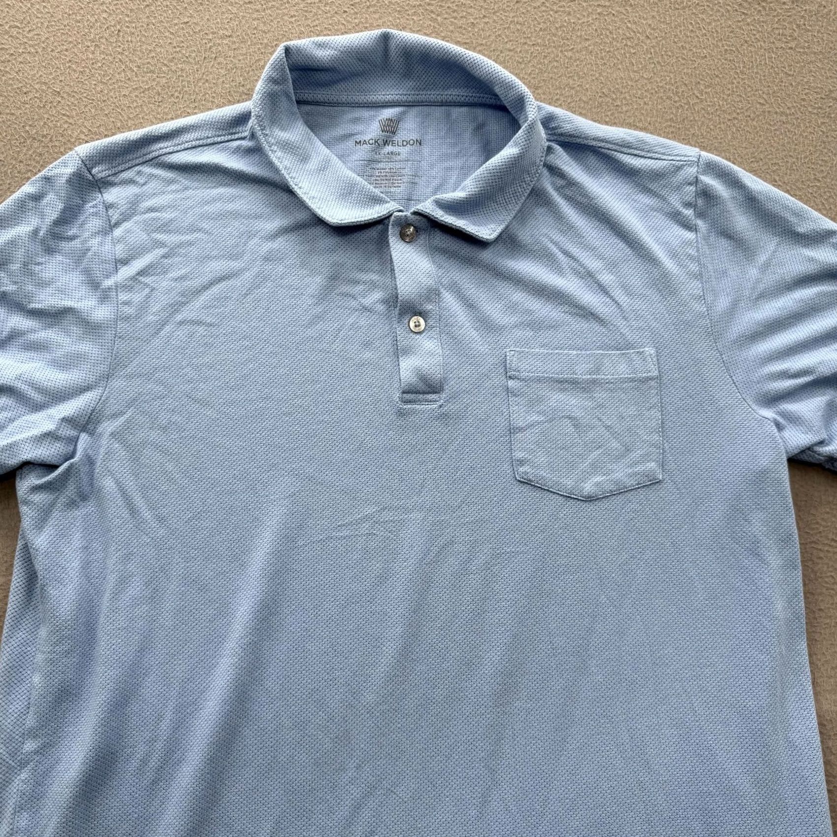 Vintage Mack Weldon Polo Shirt Mens 2XL Blue Pocket Lightweight Stretch Knit Casual Size US XXL / EU 58 / 5 - 8 Thumbnail