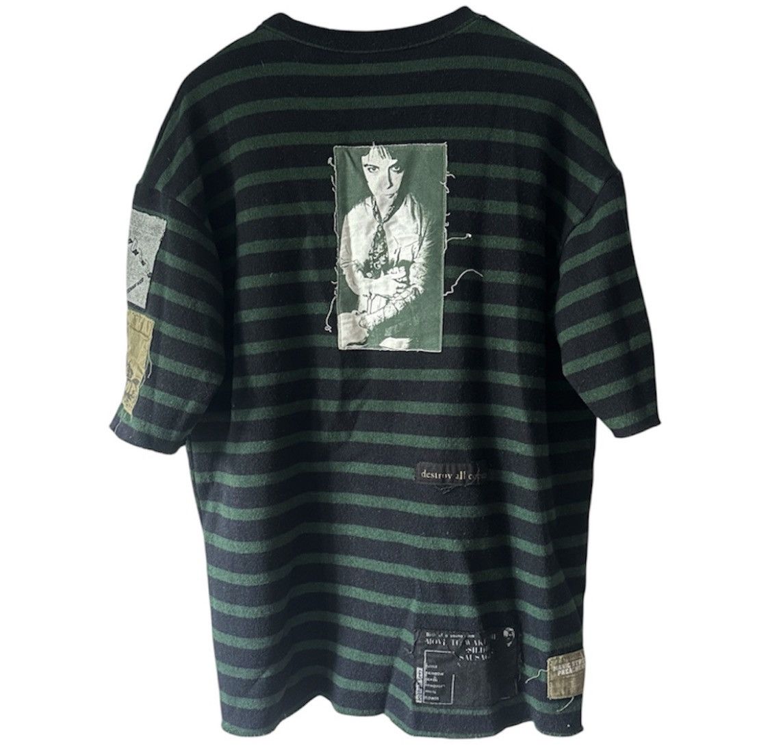Raf Simons AW2001-2002 “Riot, Riot, Riot” Patched Striped Sweater Size US L / EU 52-54 / 3 - 2 Thumbnail