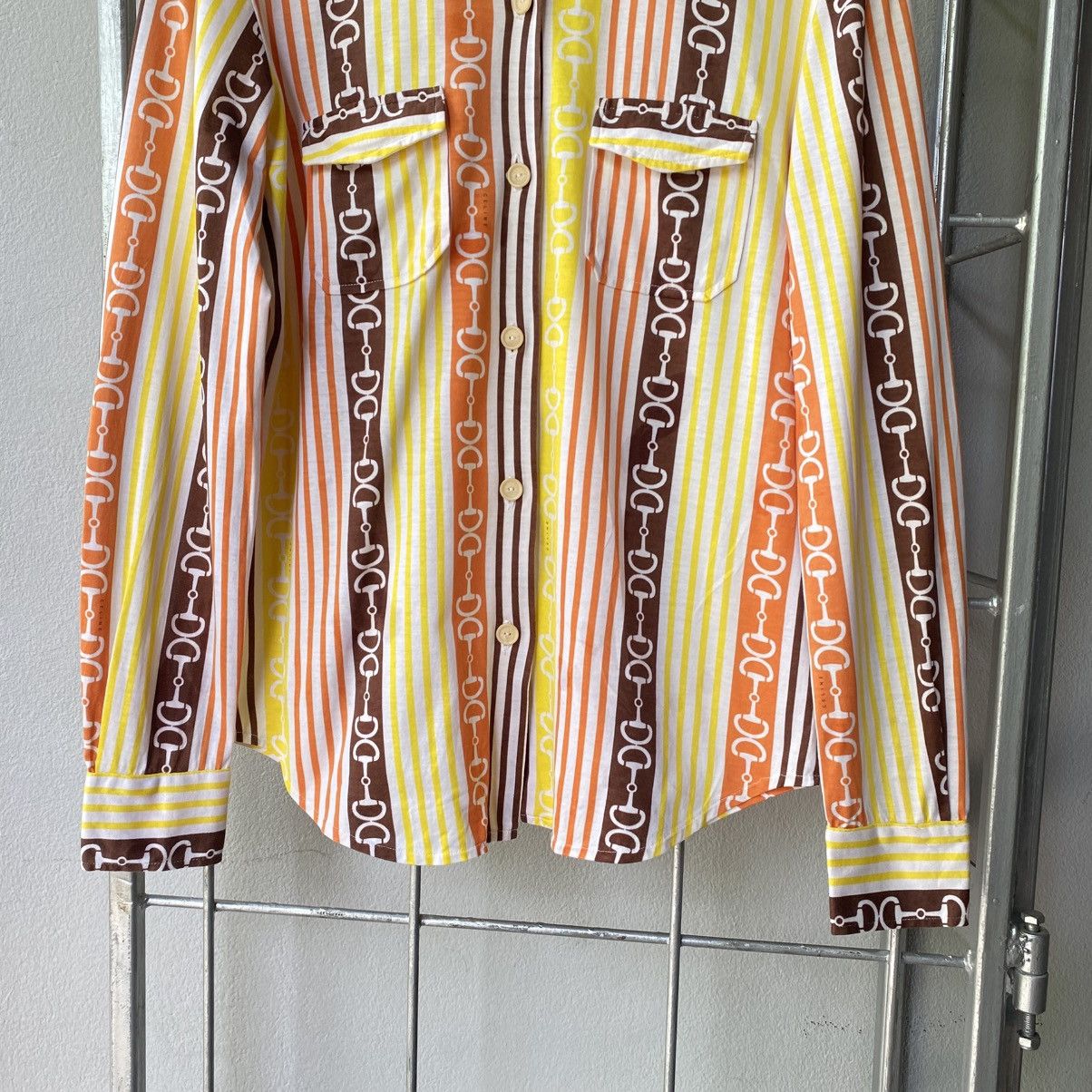 Celine CELINE etro Chain Stripe Button-Up Shirt Size XS / US 0-2 / IT 36-38 - 9 Thumbnail