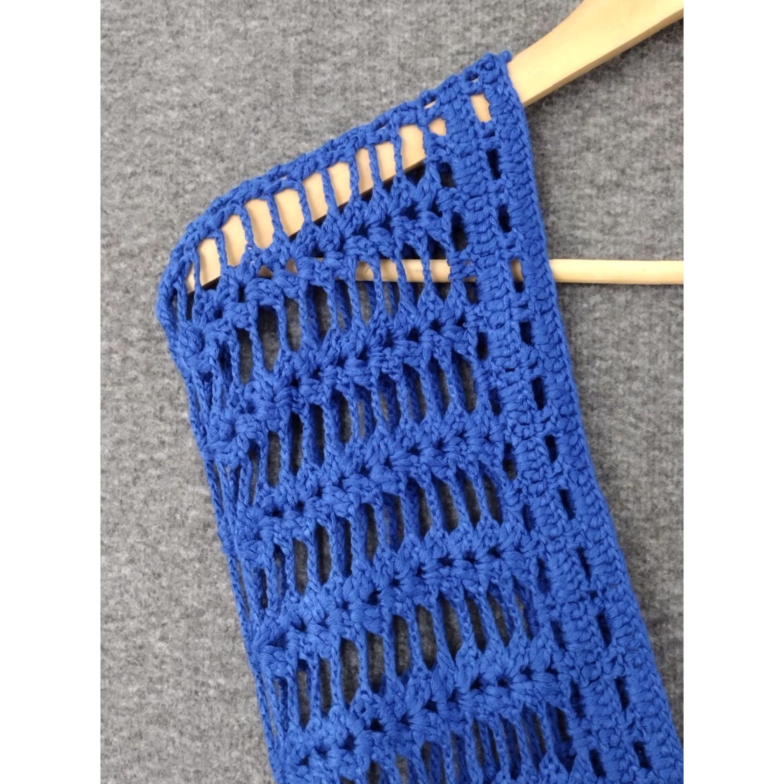 Vintage Codigo Grab Crochet Knitted Blue V-Neck Beach Mini Dress S Size S / US 4 / IT 40 - 3 Thumbnail