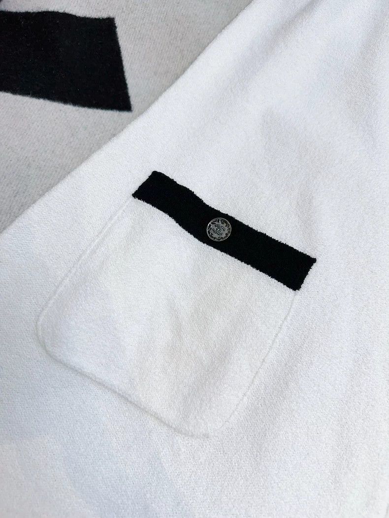 Chanel Chanel 23P White Black Knit Dress Size L / US 10 / IT 46 - 7 Thumbnail