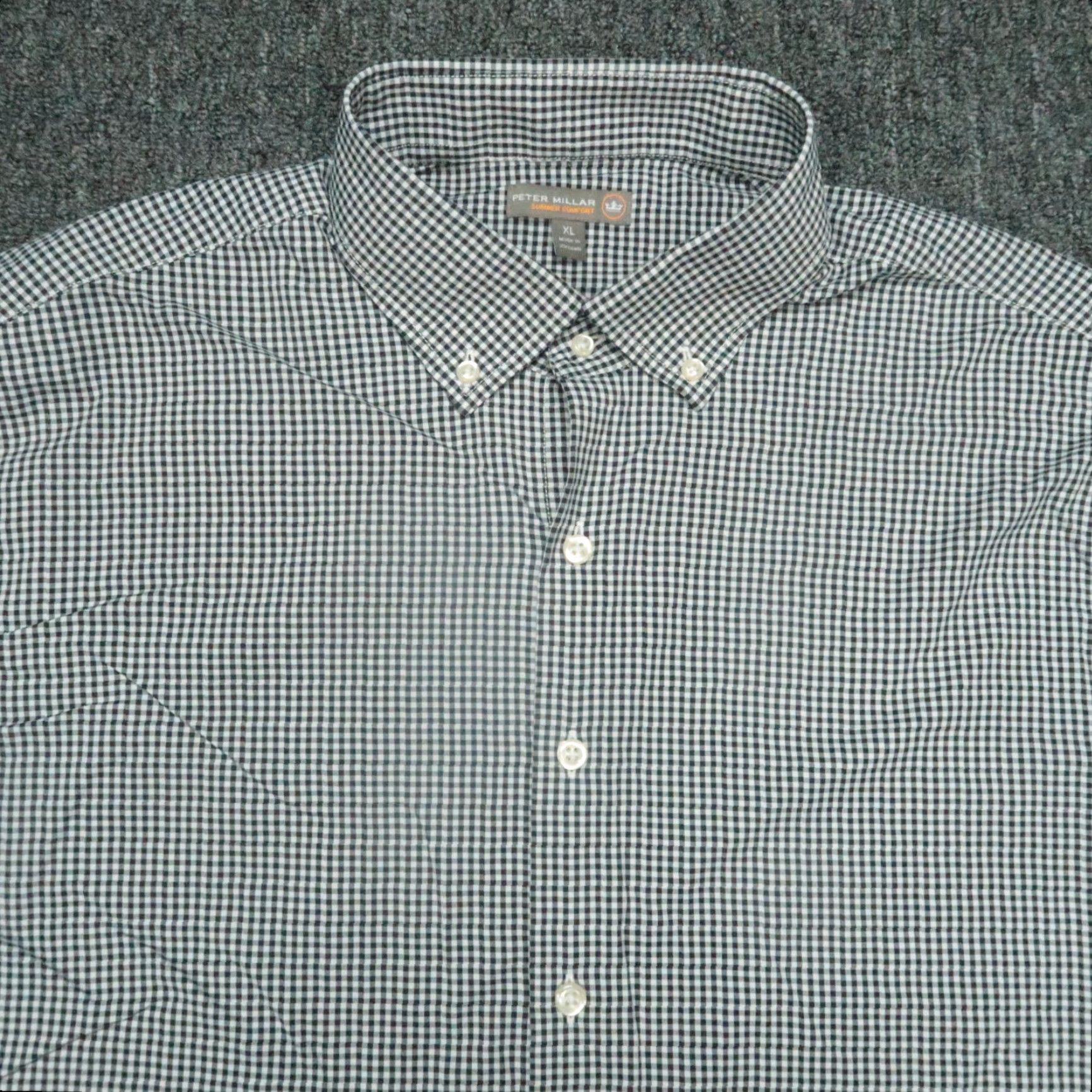 Peter Millar Peter Millar Button-Up Shirt Black White Gingham Long Sleeve XL Mens Size US XL / EU 56 / 4 - 2 Thumbnail
