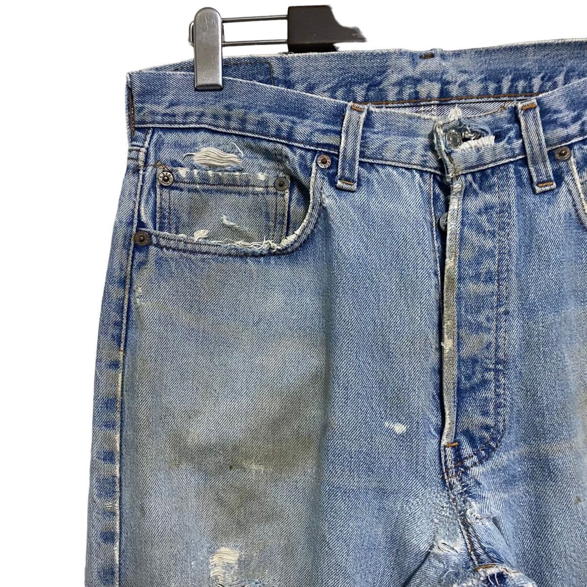 Levi's Vintage 80s Levis 501 Redline Thrashed Selvedge Jeans Size US 31 - 4 Thumbnail