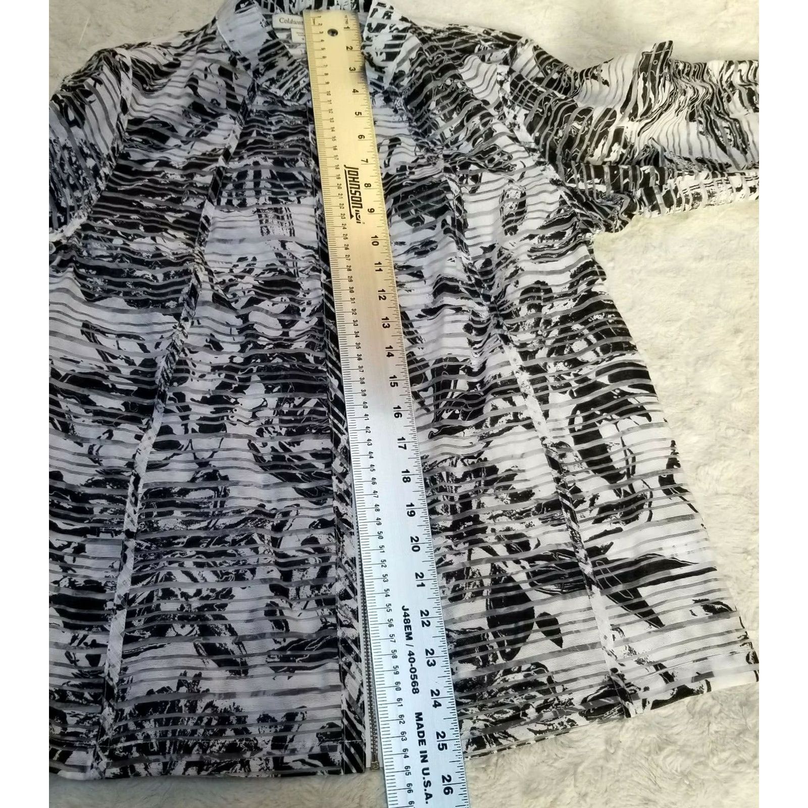 Coldwater Creek Coldwater Creek Womens Top Blouse Shirt Black Zip Front Rayon Size 8 3/4 Sleeve Size M / US 6-8 / IT 42-44 - 6 Thumbnail