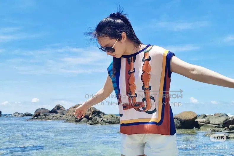Hermes Hermes Printed silk mixed top Size XS / US 0-2 / IT 36-38 - 8 Thumbnail