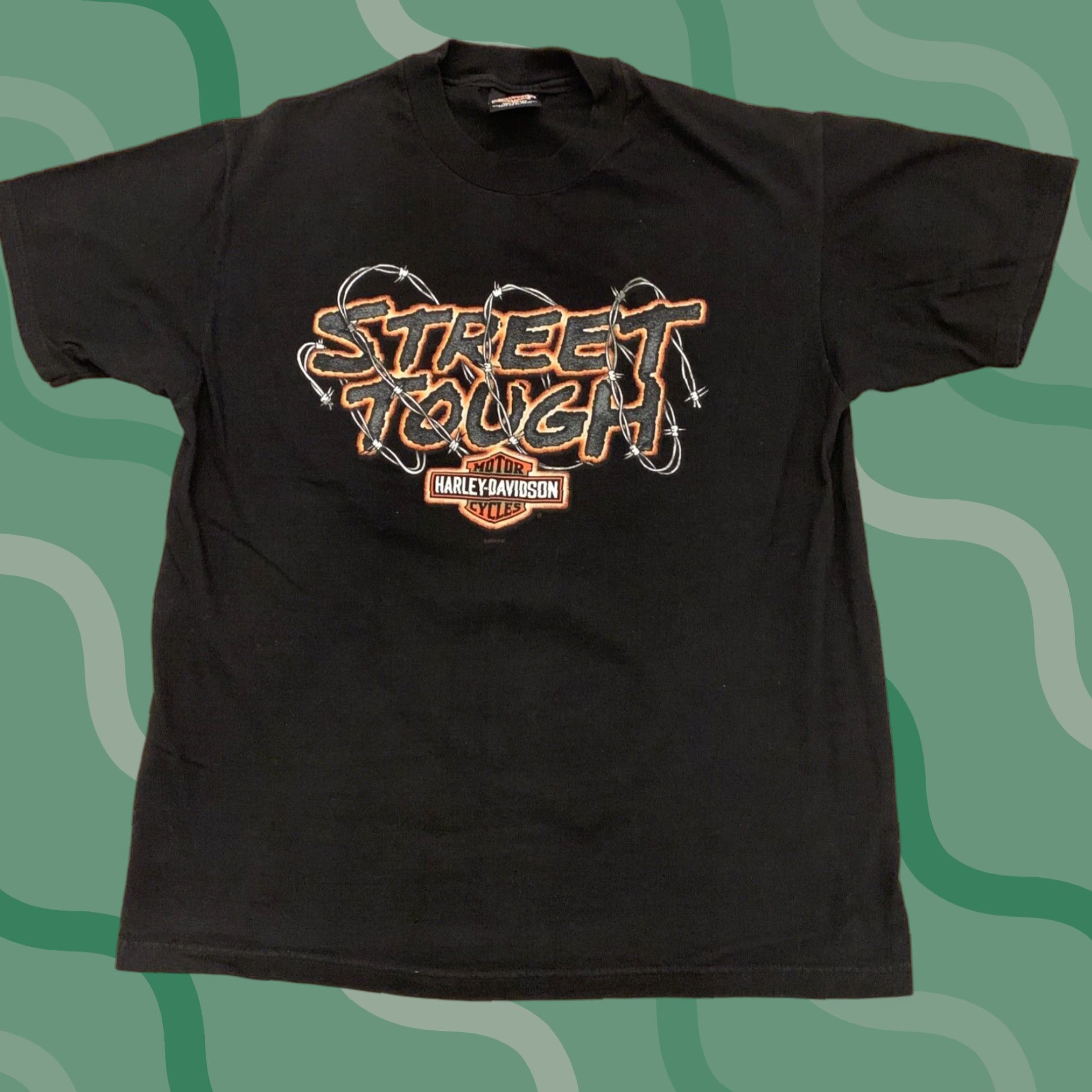 Harley Davidson VINTAGE Harley-Davidson Shirt Large Men Black Cotton Logo T-Shirt Crew Neck Short Sleeve Fall Spring Summer Winter Motorcycle Size US L / EU 52-54 / 3 - 1 Thumbnail