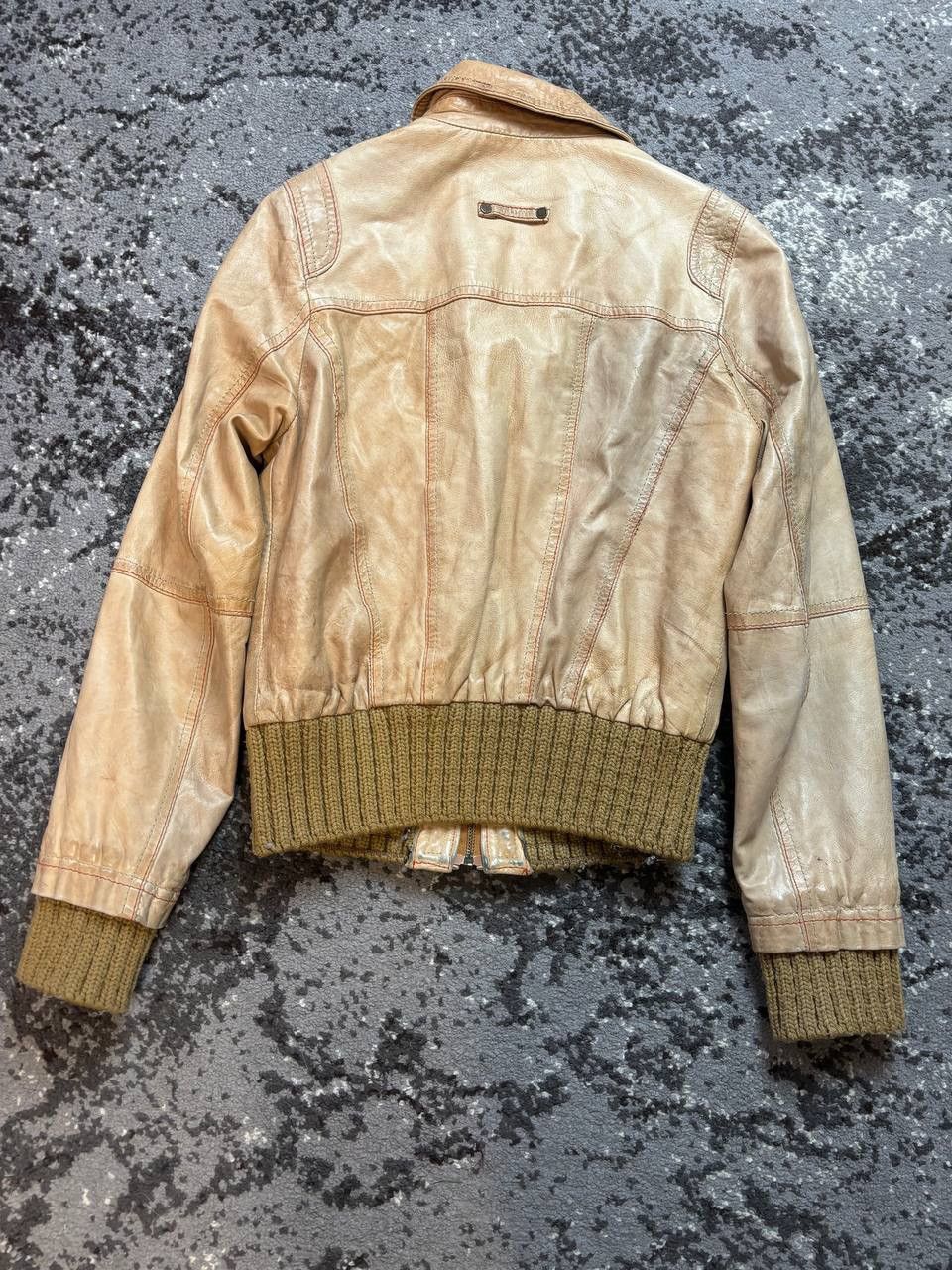 River Island Vintage Y2K River Island Leather Knitted Avantgarde Jacket Size XL / US 12-14 / IT 48-50 - 9 Thumbnail