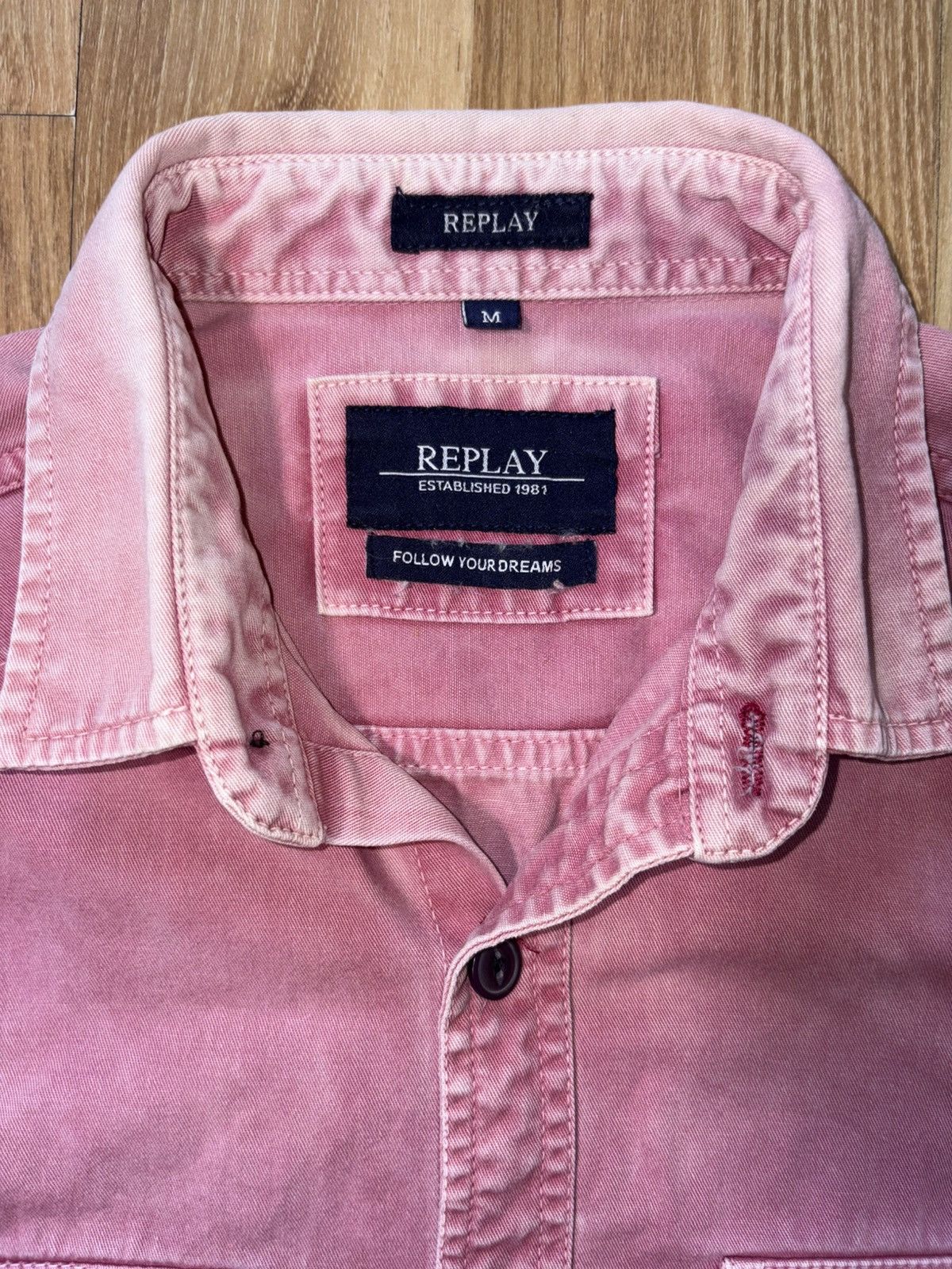 Replay Replay streetwear faded denim button down shirt size M Size US M / EU 48-50 / 2 - 6 Thumbnail