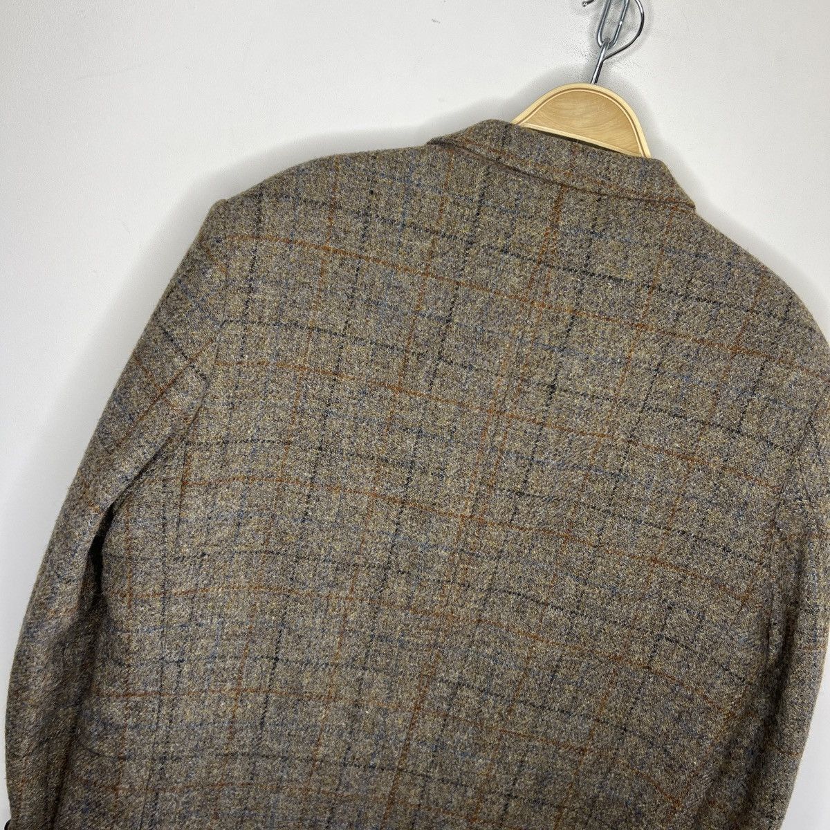 Harris Tweed Vtg Harris Tweed Brown Beige Coat WOOL Jacket Blazer 44 R Size 44R - 12 Thumbnail