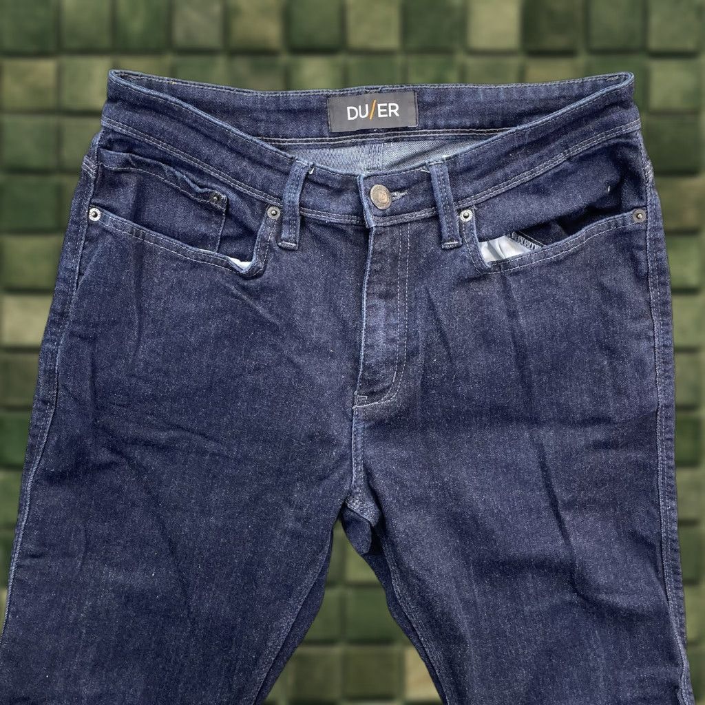 DUER DU/ER Jeans Mens 32x28 l2X Relaxed Taper Stretch Denim Dark Blue 5-Pocket Logo City USA Mens Size US 32 / EU 48 - 1 Thumbnail