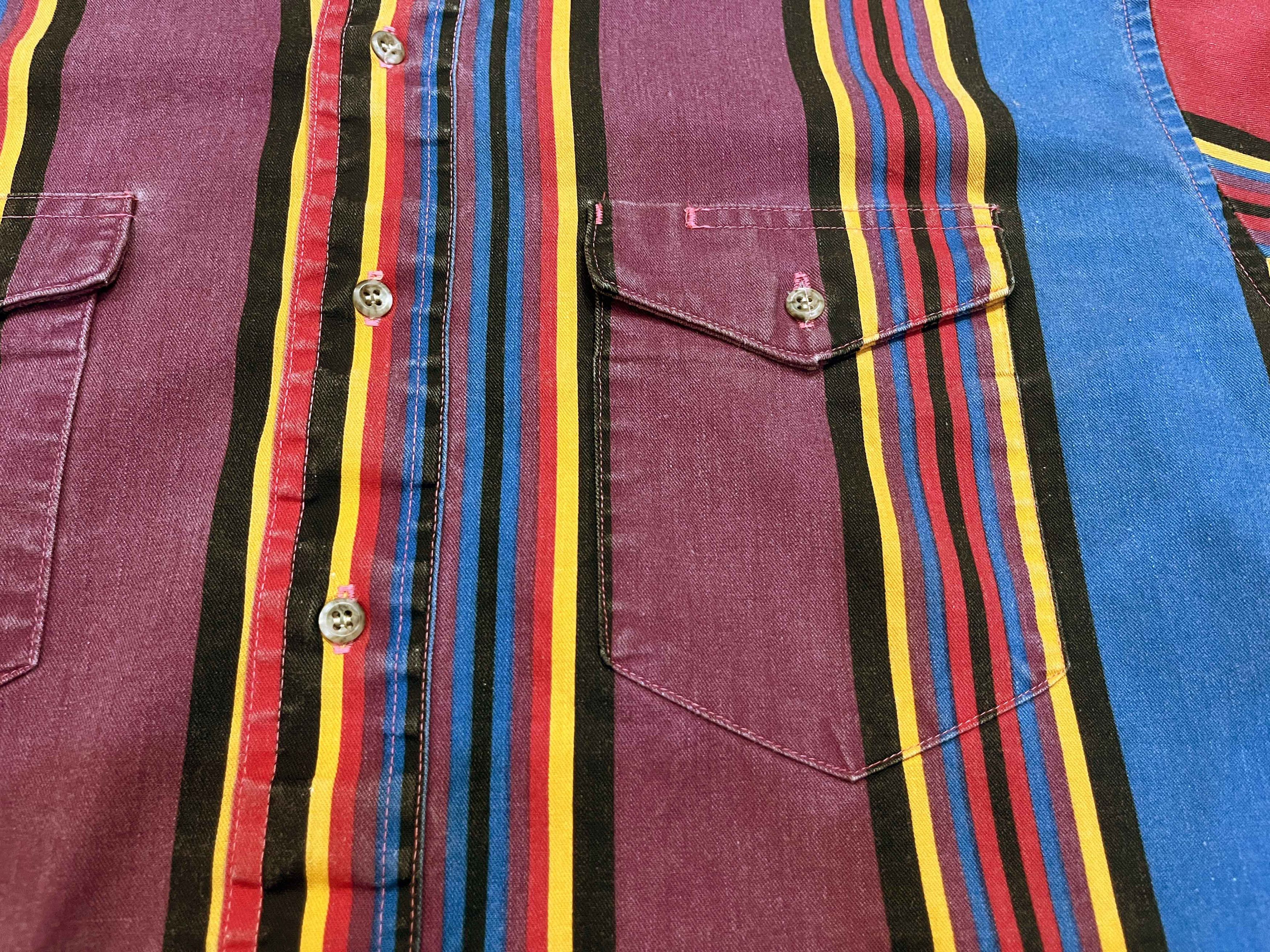 Vintage × Wrangler Vintage Wrangler Brushpopper Western Cowboy Striped Shirt Size US L / EU 52-54 / 3 - 3 Thumbnail