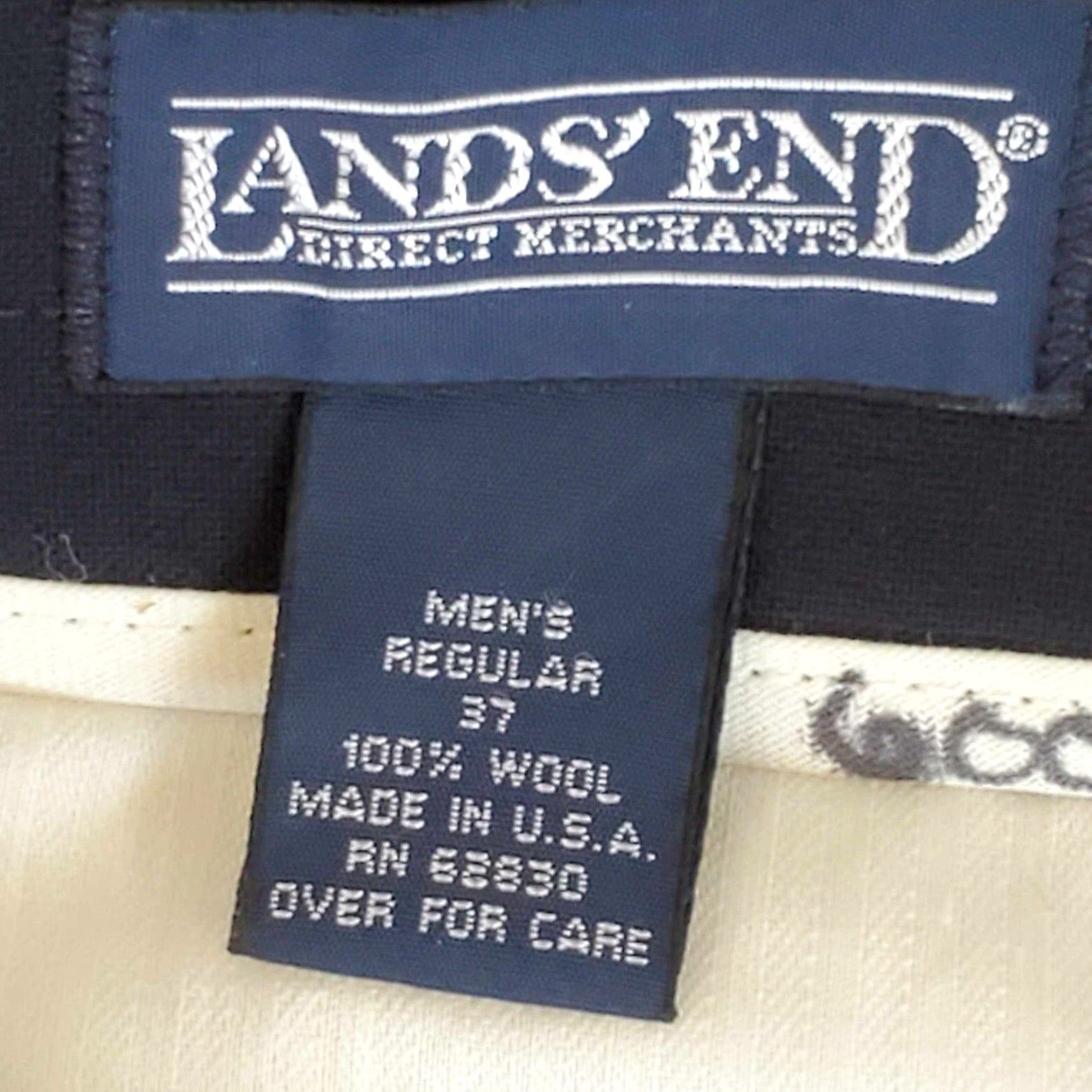 Lands' End VINTAGE Lands' End Pants Dress 100% Wool Blue Mens 37 Reg USA Size US 37 - 2 Thumbnail