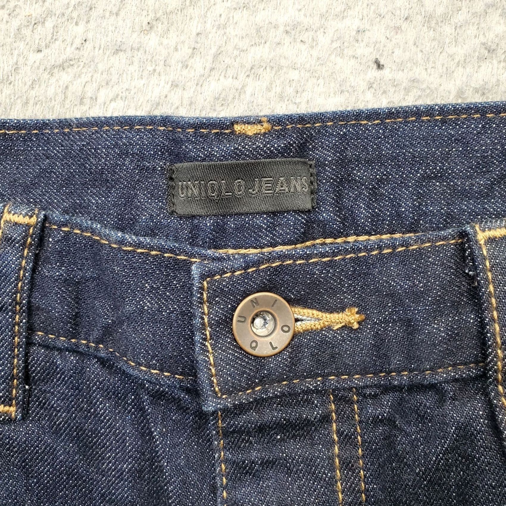 Uniqlo Uniqlo Women 7 Blue Denim Straight Jeans Stretch High Rise Relaxed Fit Tapered Leg Size 28" / US 6 / IT 42 - 7 Thumbnail