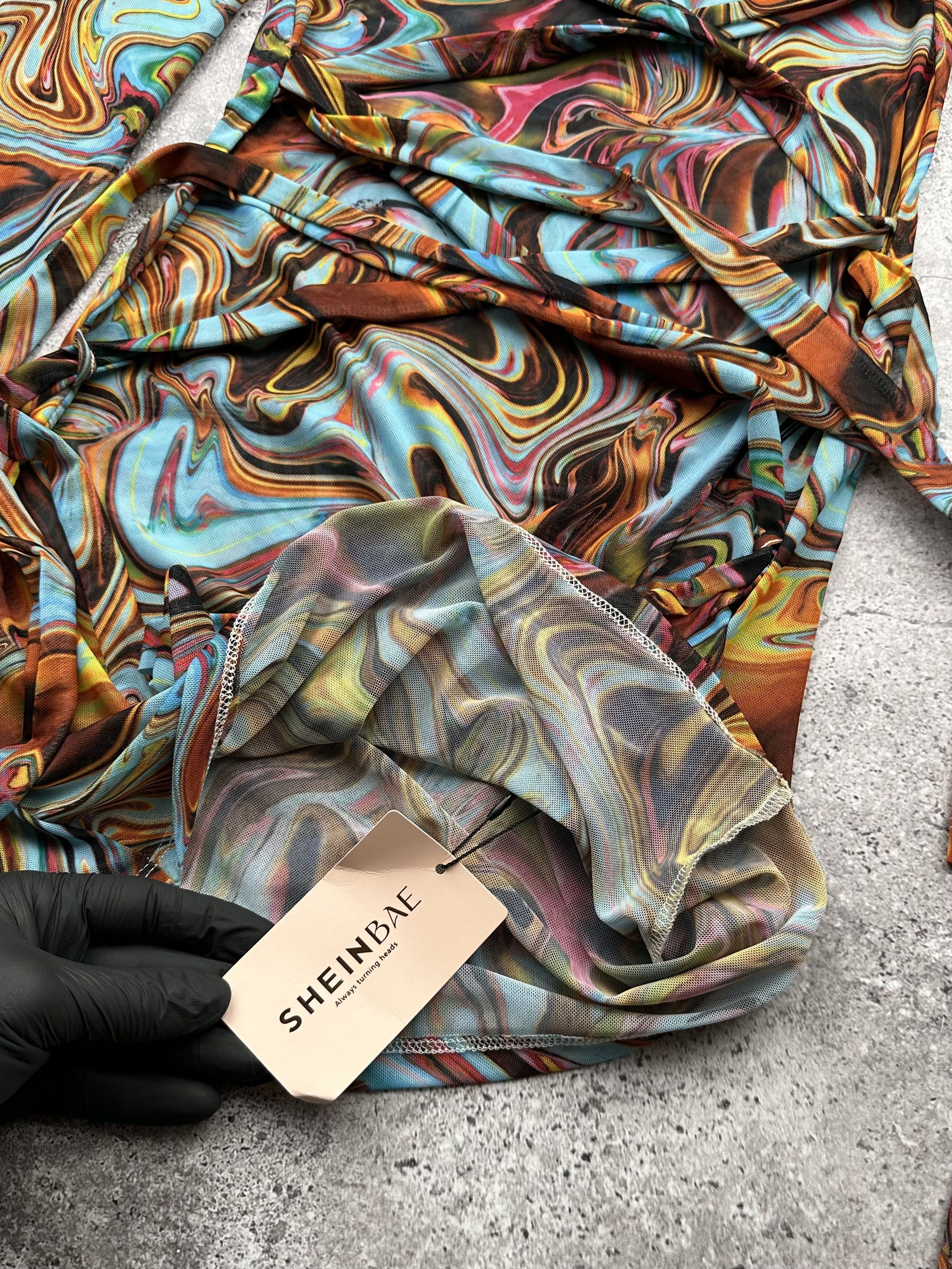 Japanese Brand Printed Dress C205(V382) Size M / US 6-8 / IT 42-44 - 5 Thumbnail