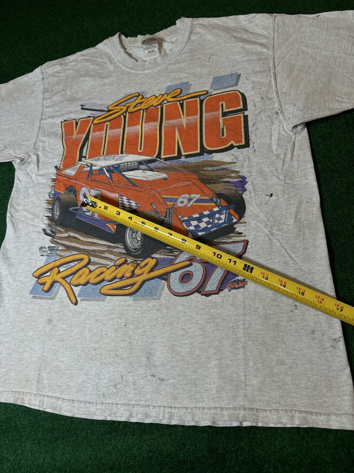 Fruit Of The Loom × NASCAR × Vintage Vintage Steve Young #67 Racing Grove City Distressed T Shirt Size US L / EU 52-54 / 3 - 7 Thumbnail