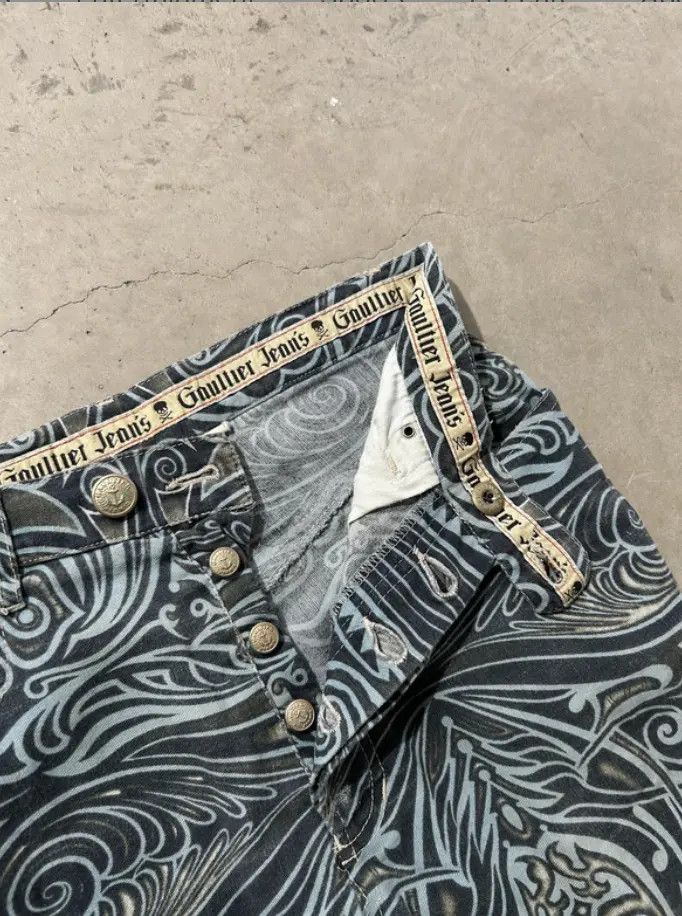 Jean Paul Gaultier Jean Paul Gaultier Jeans Graphic Tribal Denim Tattoo EX0124 Size 25" / US 0 / IT 36 - 5 Thumbnail