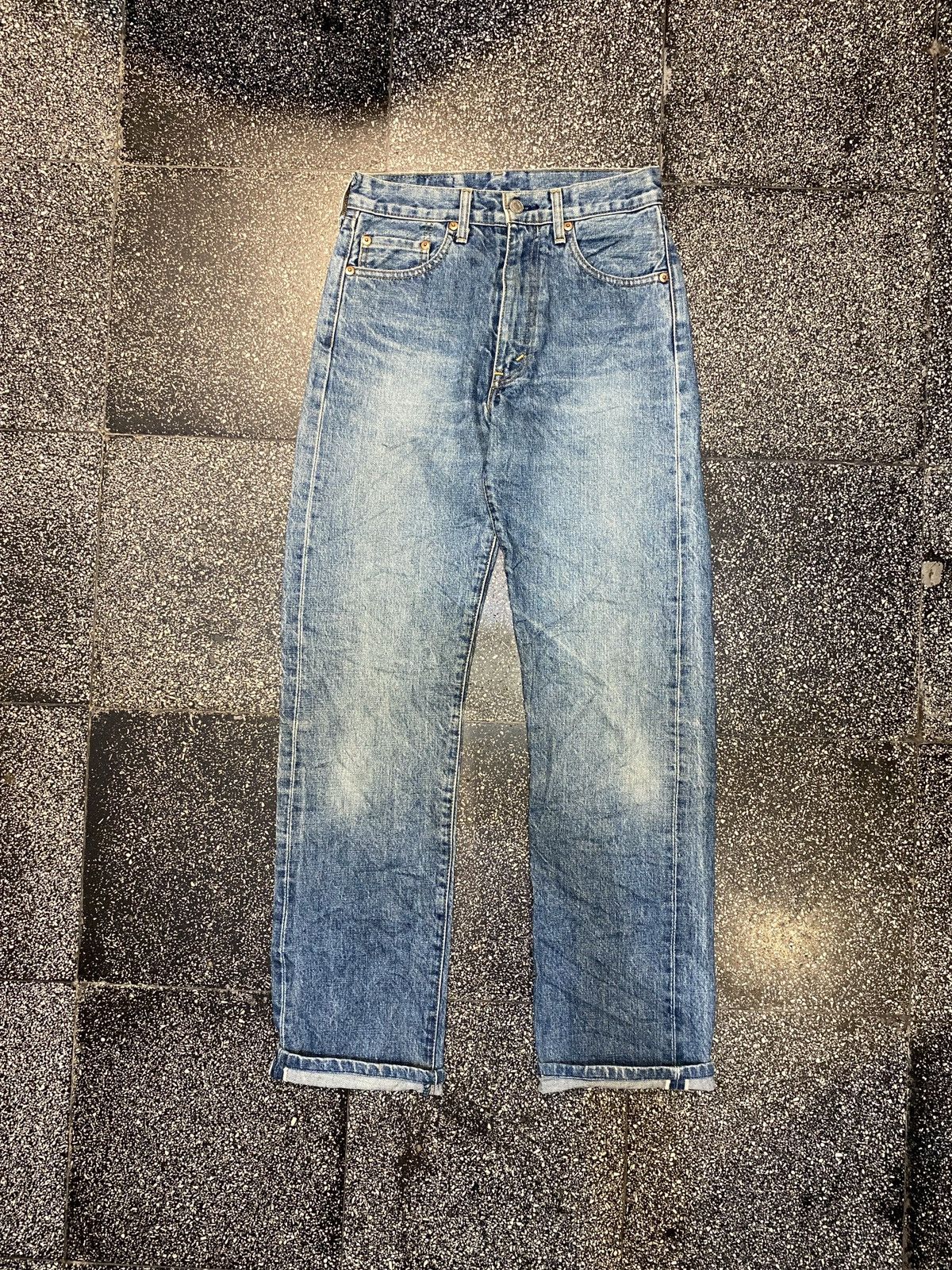 Levi's × Levi's Vintage Clothing 90s Levis 502XX Big E Selvedge Red Line Jeans Blue Washed Size US 27 - 1 Thumbnail