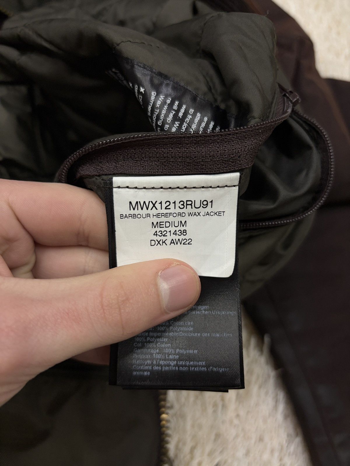 Barbour Barbour Hereford Wax Jacket Brown Men's M waxed cotton Size US M / EU 48-50 / 2 - 5 Thumbnail