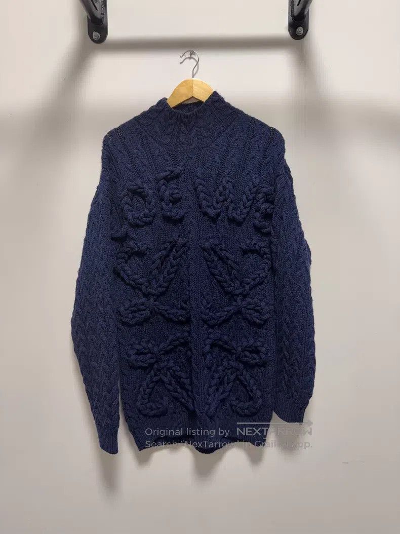 Loewe Loewe Classic cable logo high neck long sleeve sweater, bl Size US XS / EU 42 / 0 - 1 Thumbnail