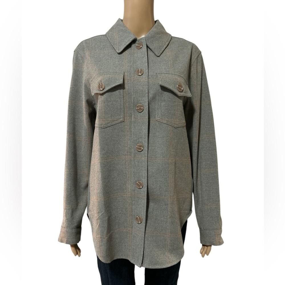 Designer RW&CO Gray Shirt Jacket Size S / US 4 / IT 40 - 1 Thumbnail