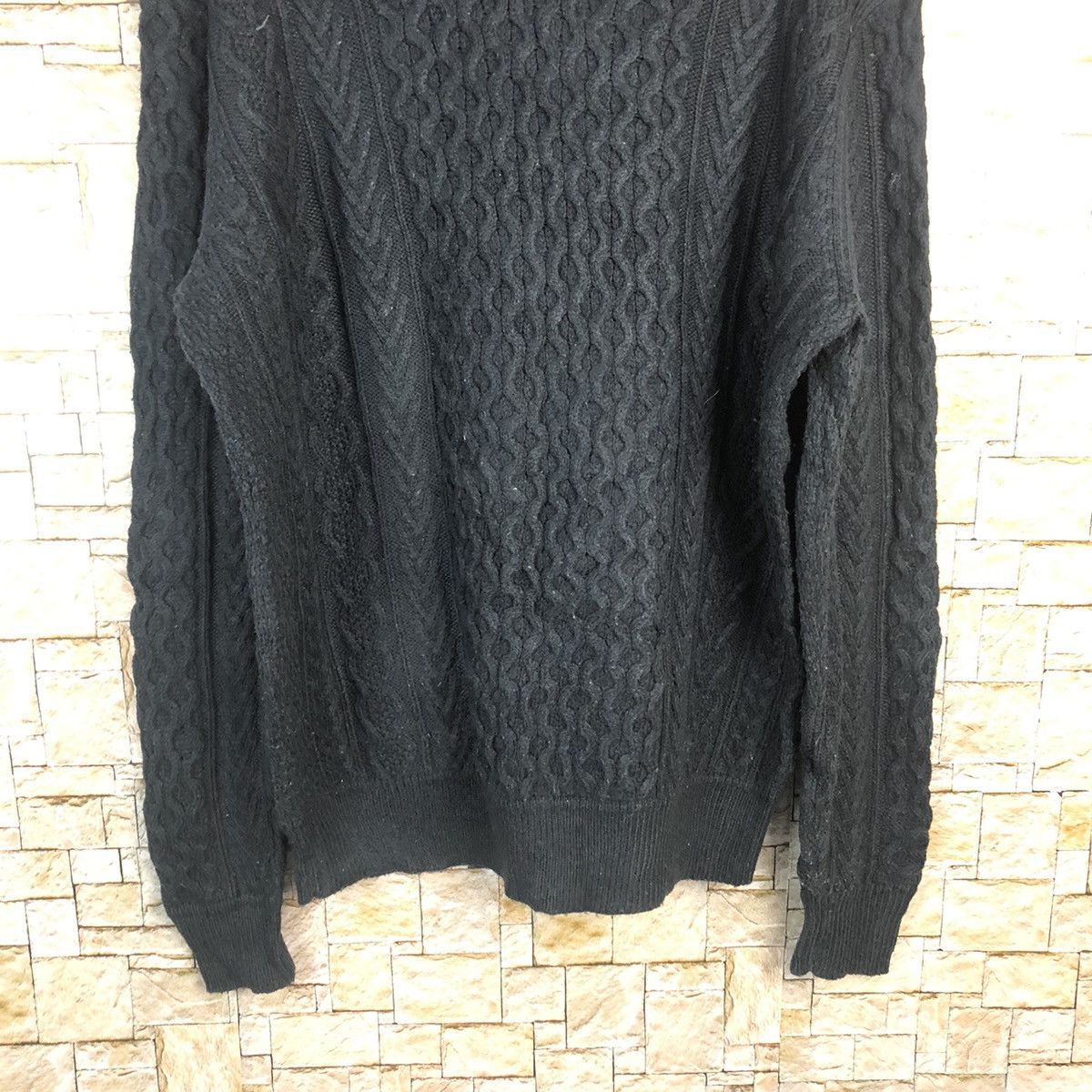 Homespun Knitwear × Japanese Brand Uniqlo Dark Blue cable Knitwear #A758 Size US XL / EU 56 / 4 - 3 Thumbnail