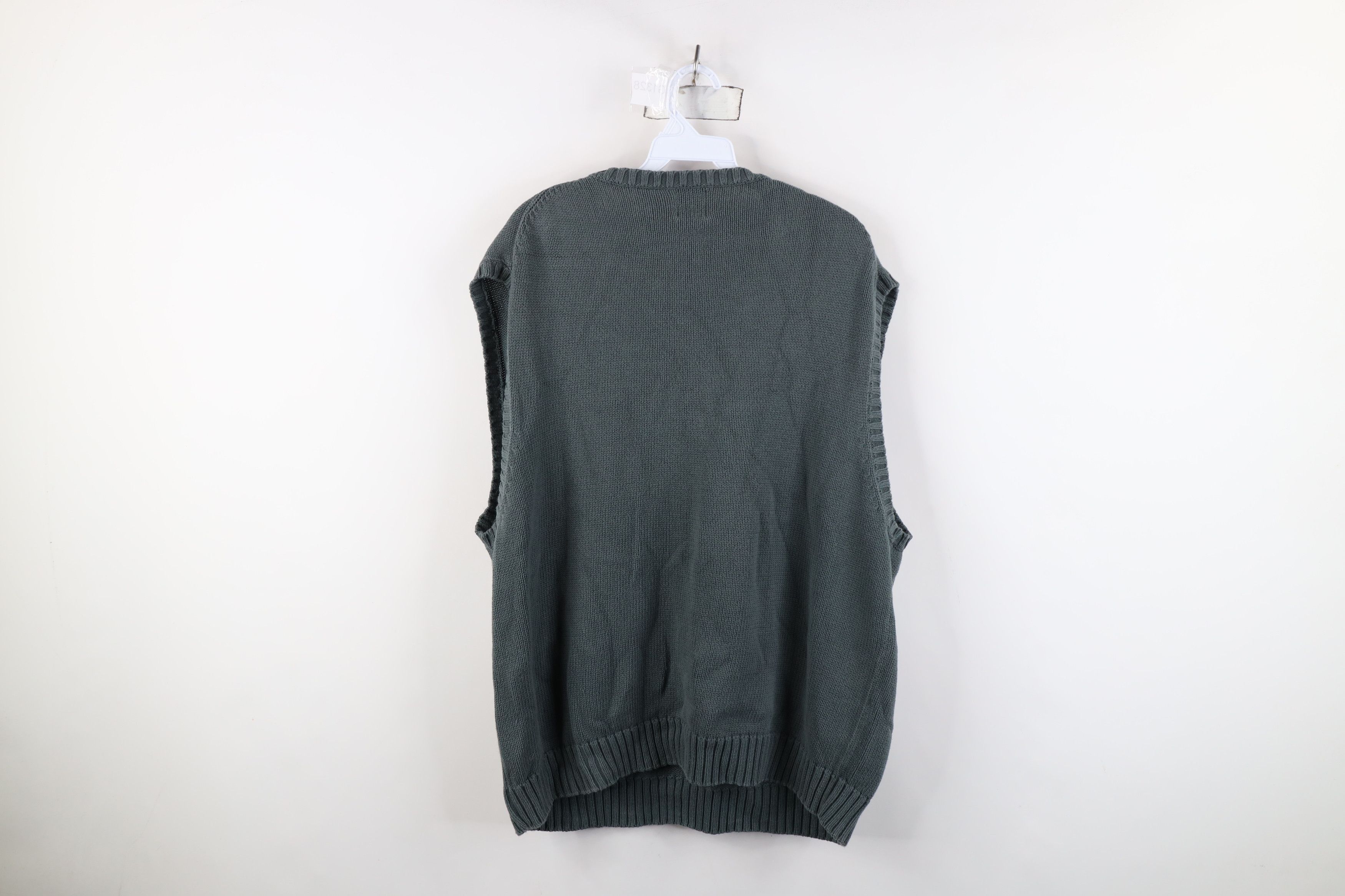 Gap Vintage 90s Gap Blank Cotton Knit V-Neck Sweater Vest Green Size US XL / EU 56 / 4 - 9 Thumbnail