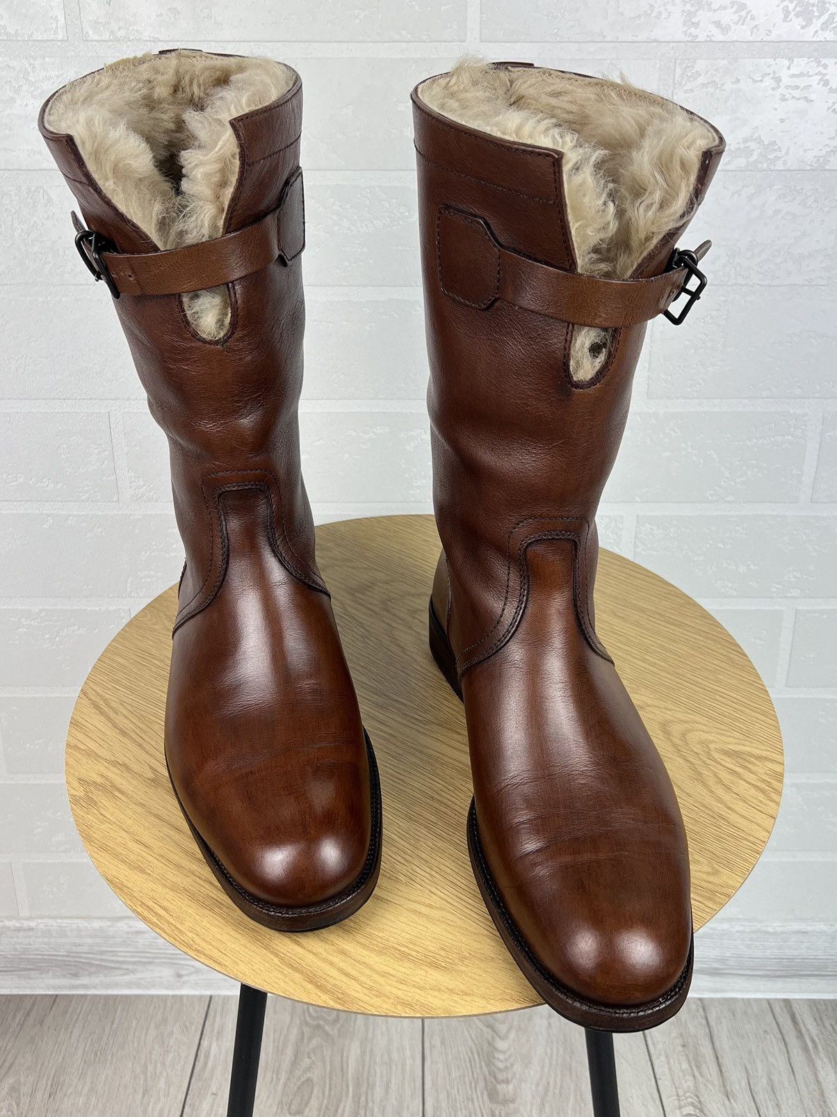 Gucci GUCCI Combat Boots Mongolian Leather Shearling Fur Shoes Size US 9 / EU 42 - 1 Thumbnail