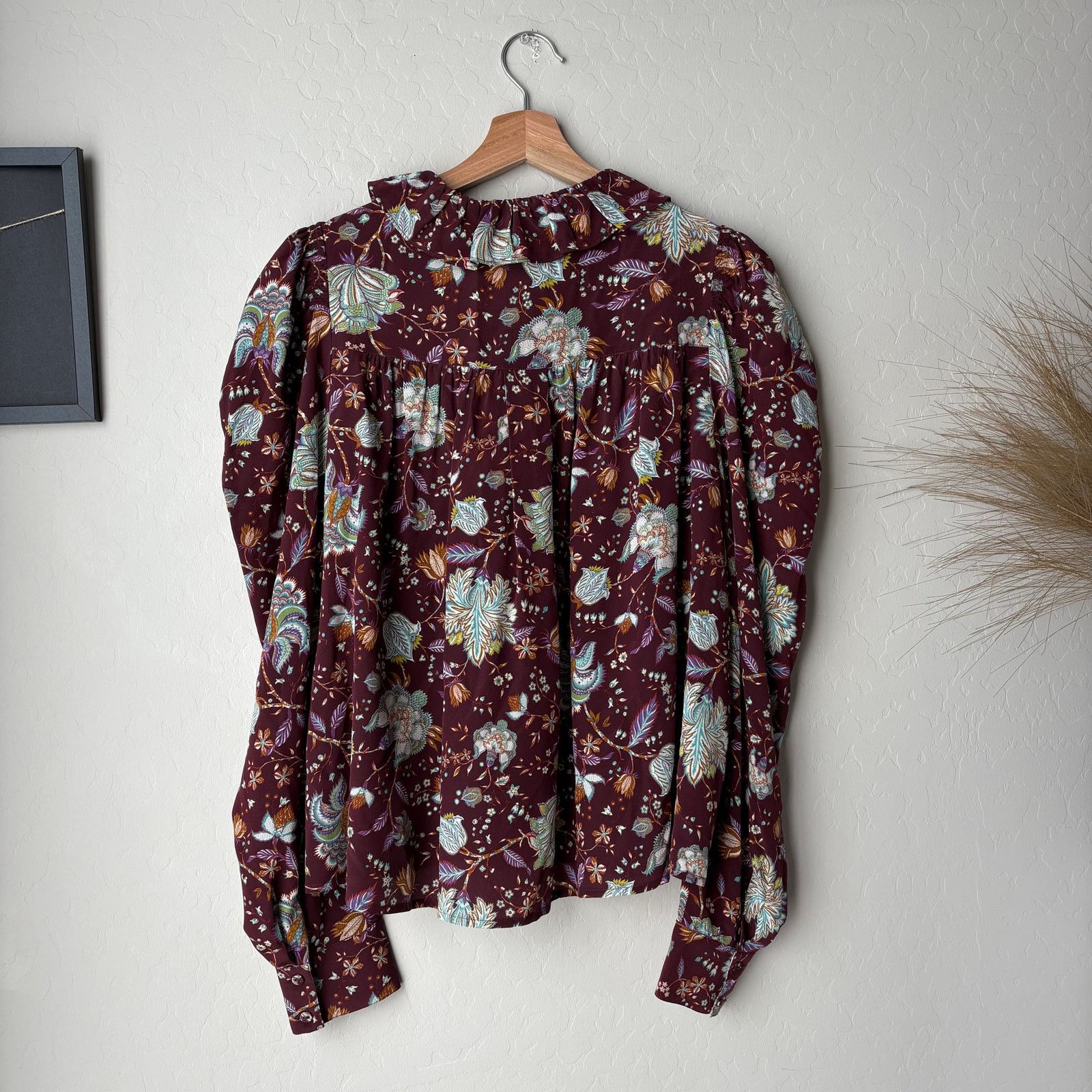 Ulla Johnson Ulla Johnson Dara Floral Ruffle Neck Long Sleeve Top Size 8 Size M / US 6-8 / IT 42-44 - 7 Thumbnail