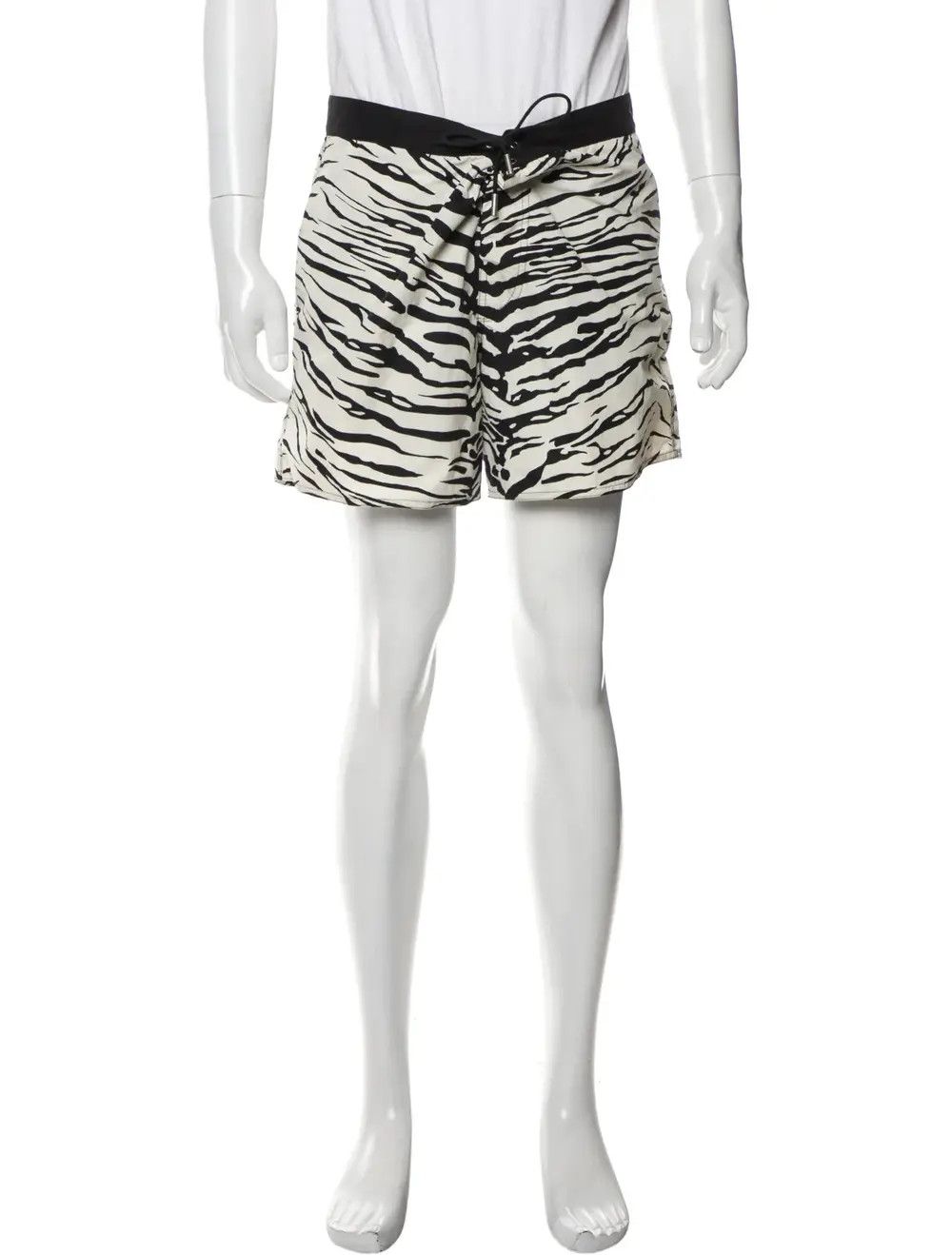 Saint Laurent Paris o1bcso1str0924 Zebra Print Swim Shorts in Black/White Size US 30 / EU 46 - 1 Thumbnail