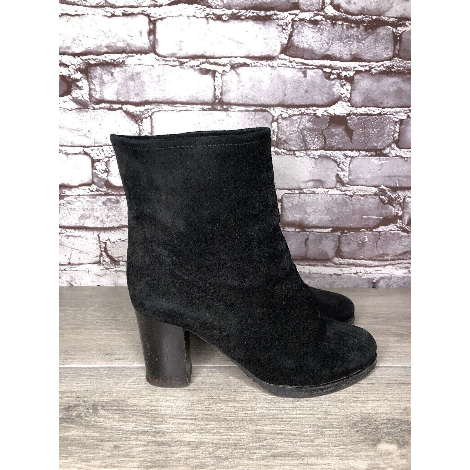 Jil Sander Jil Sander Black Suede Leather Pull On Heel Booties Boots Wo Size US 5 / IT 35 - 1 Thumbnail